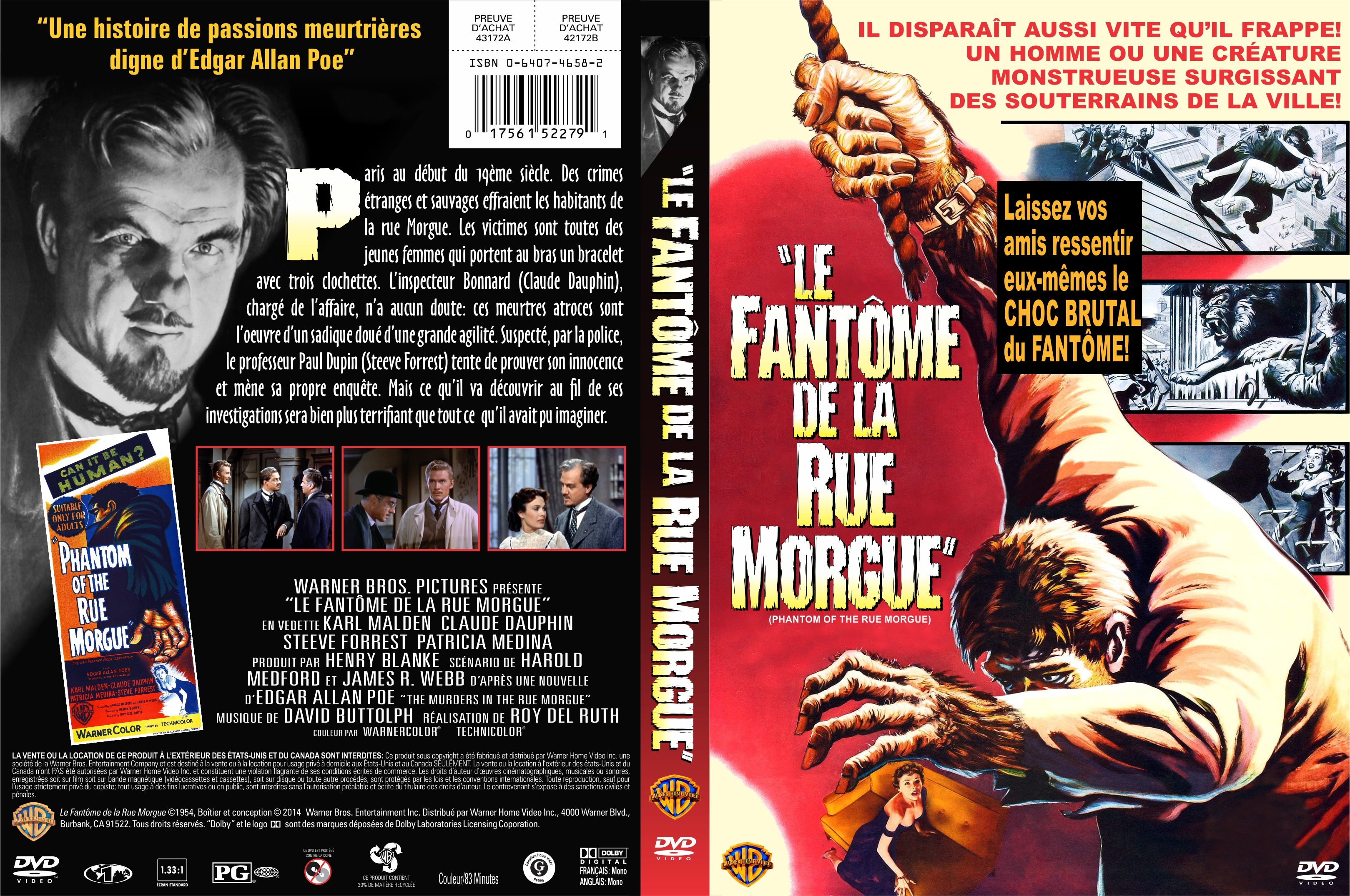 Jaquette DVD Le Fantome de la Rue Morgue custom