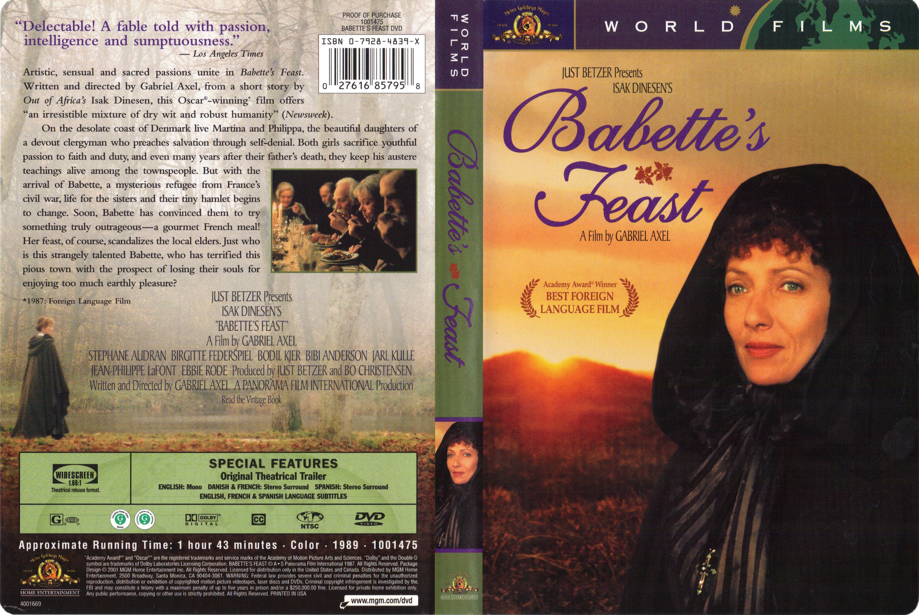 Jaquette DVD Le Festin de Babette Zone 1
