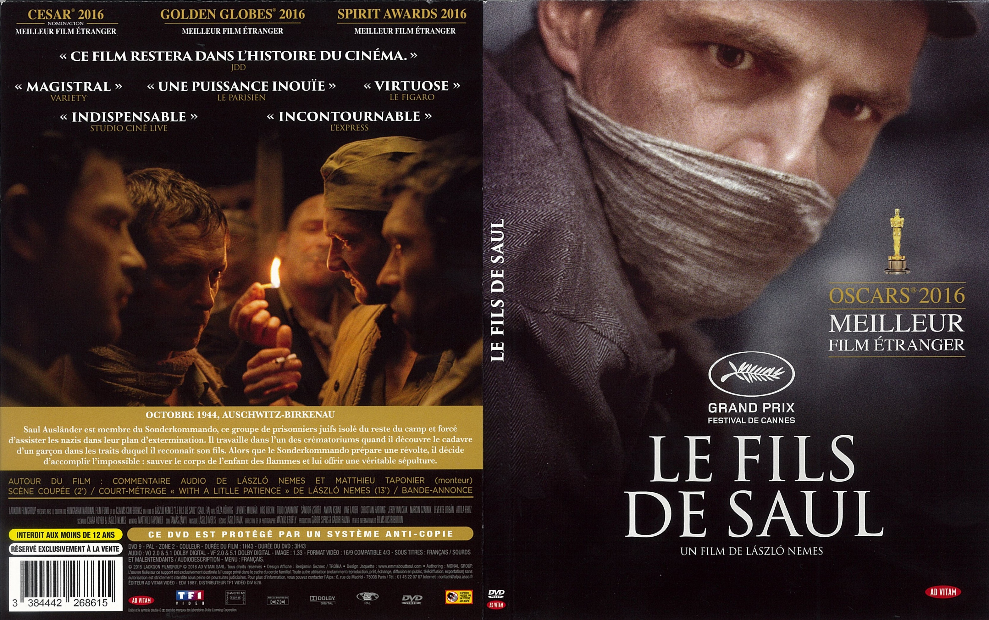 Jaquette DVD Le Fils de Saul