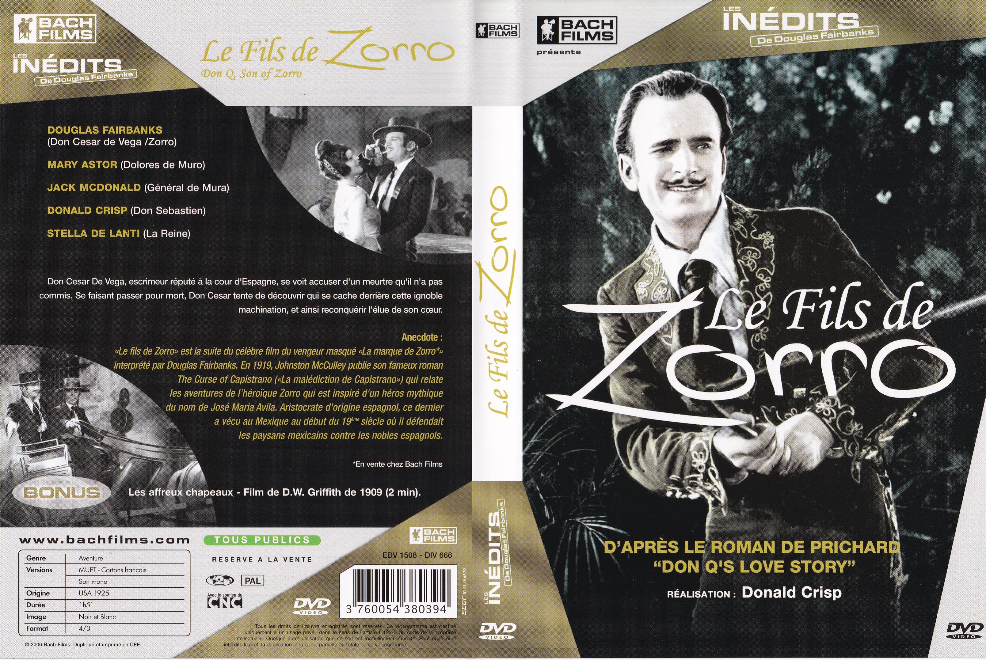 Jaquette DVD Le Fils de Zorro