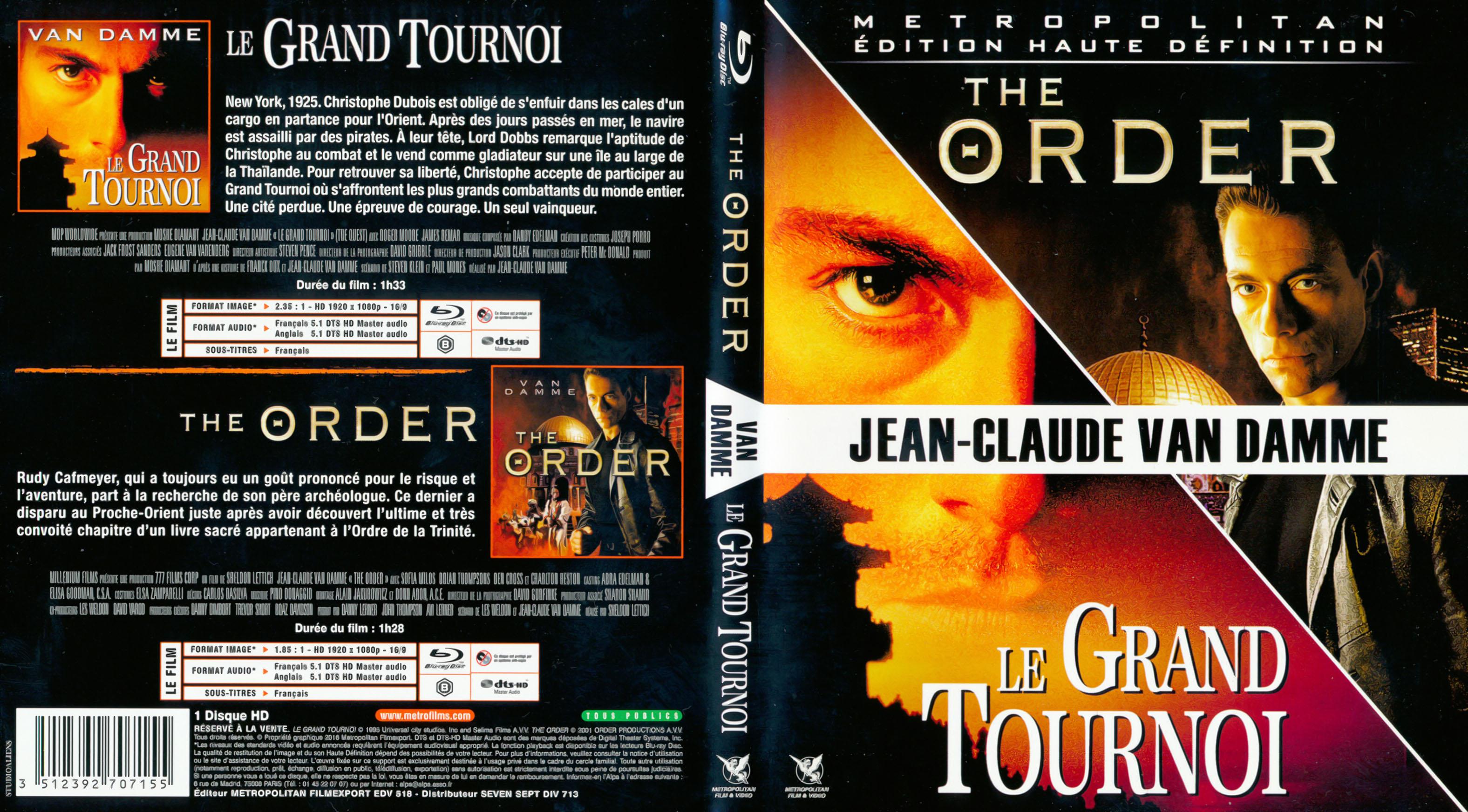 Jaquette DVD Le Grand Tournoi + The Order (BLU RAY)