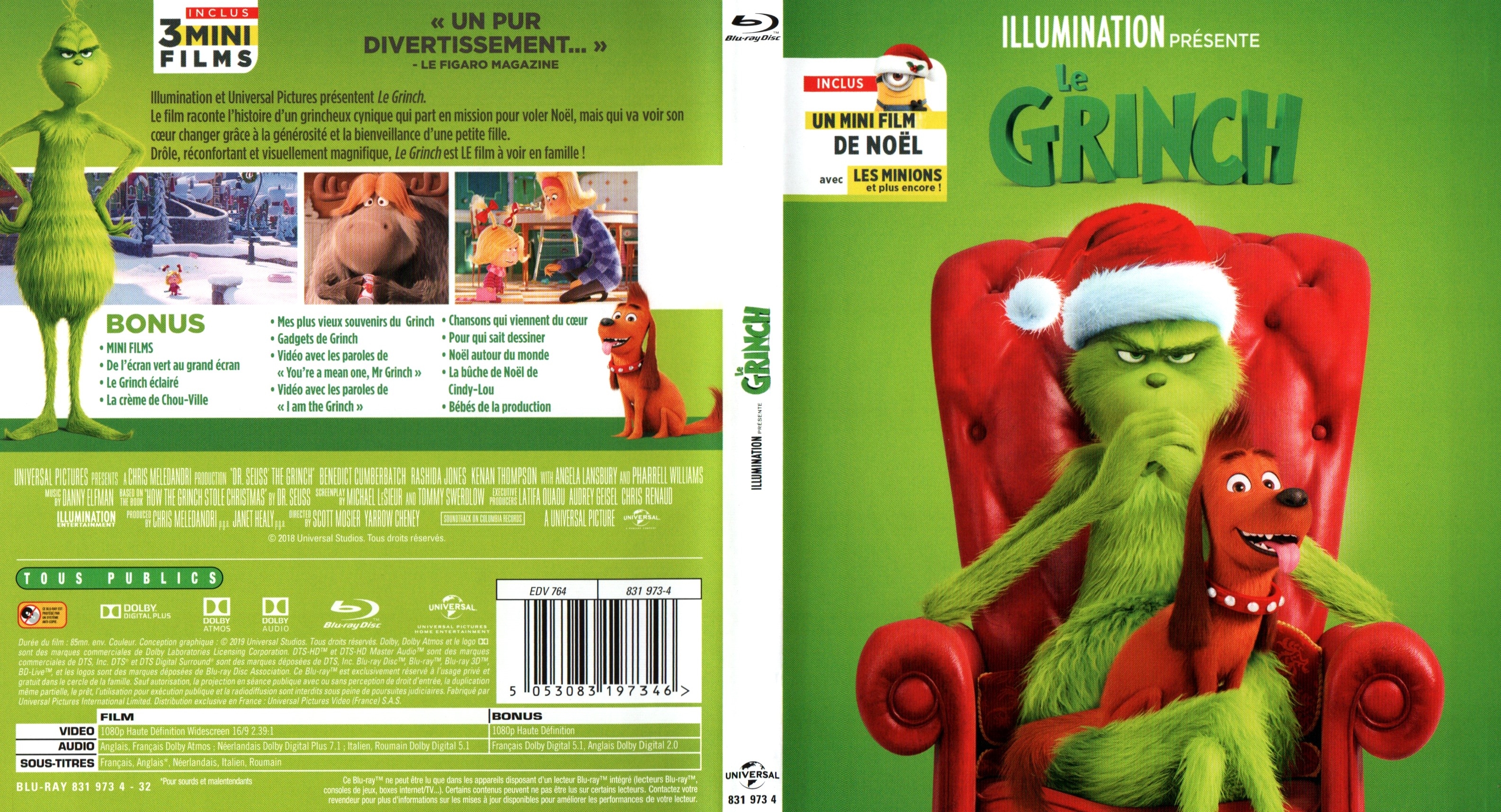 Jaquette DVD Le Grinch 2018 (BLU-RAY)