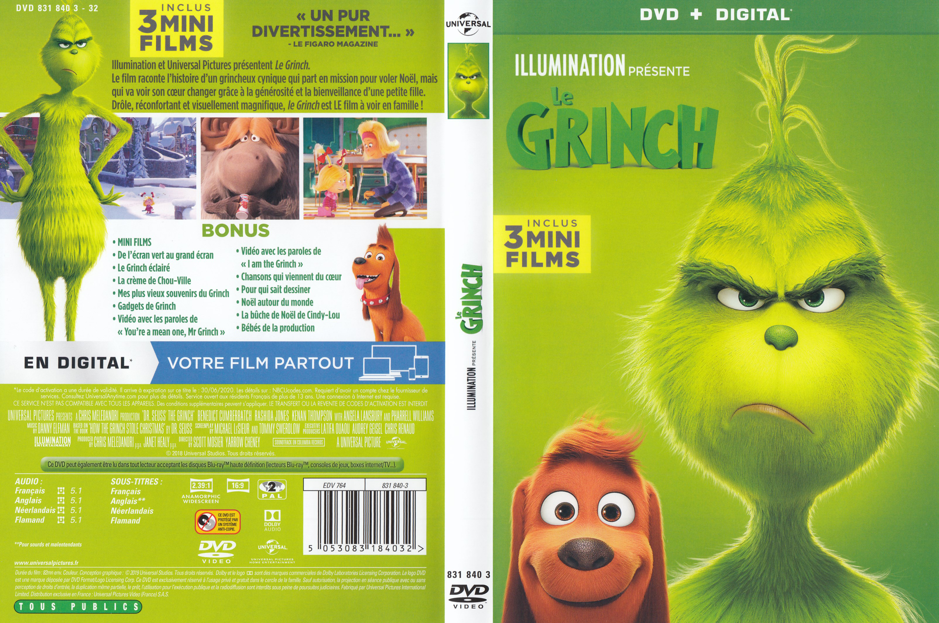 Jaquette DVD Le Grinch (2018)