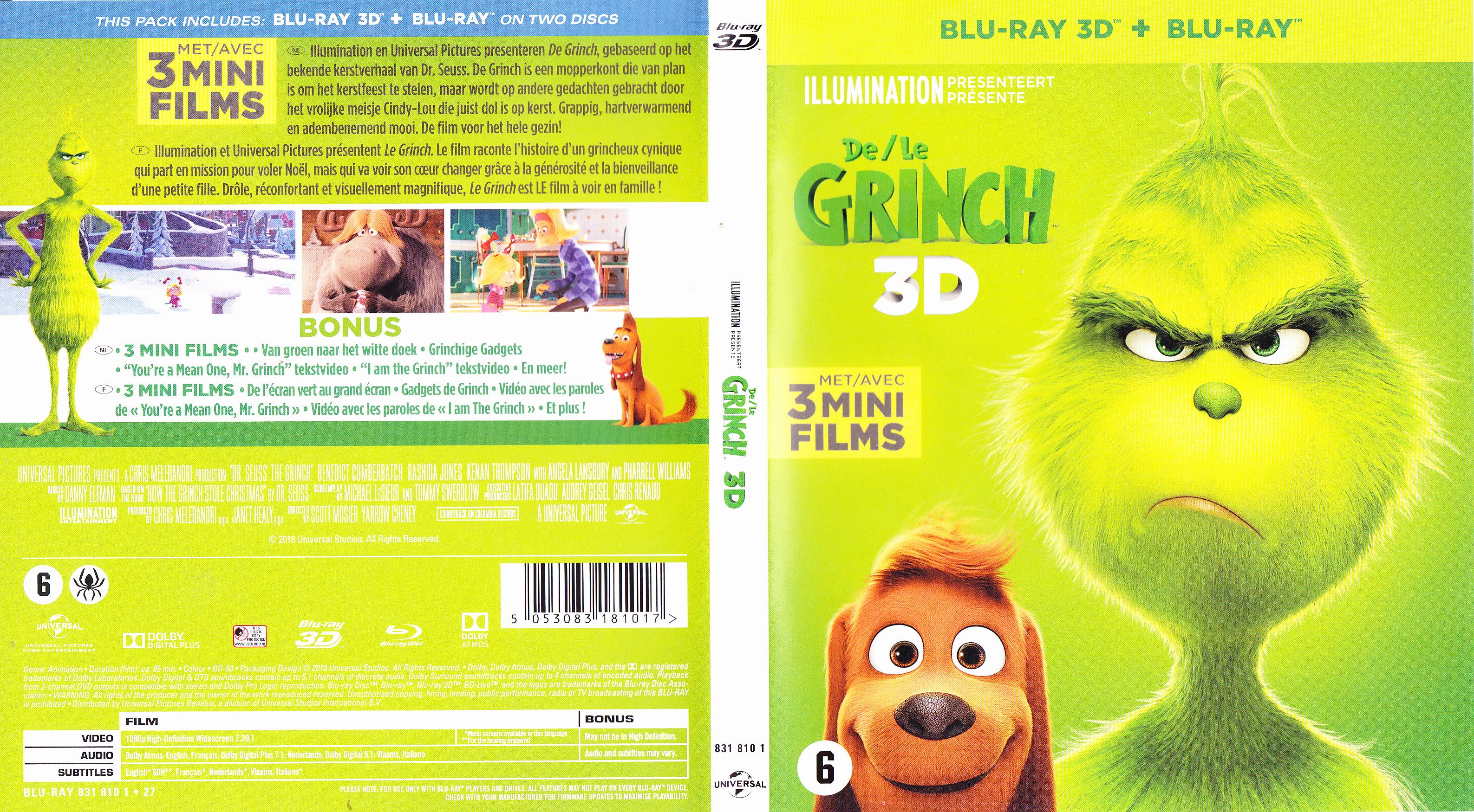 Jaquette DVD Le Grinch (2018) 3D (BLU-RAY)