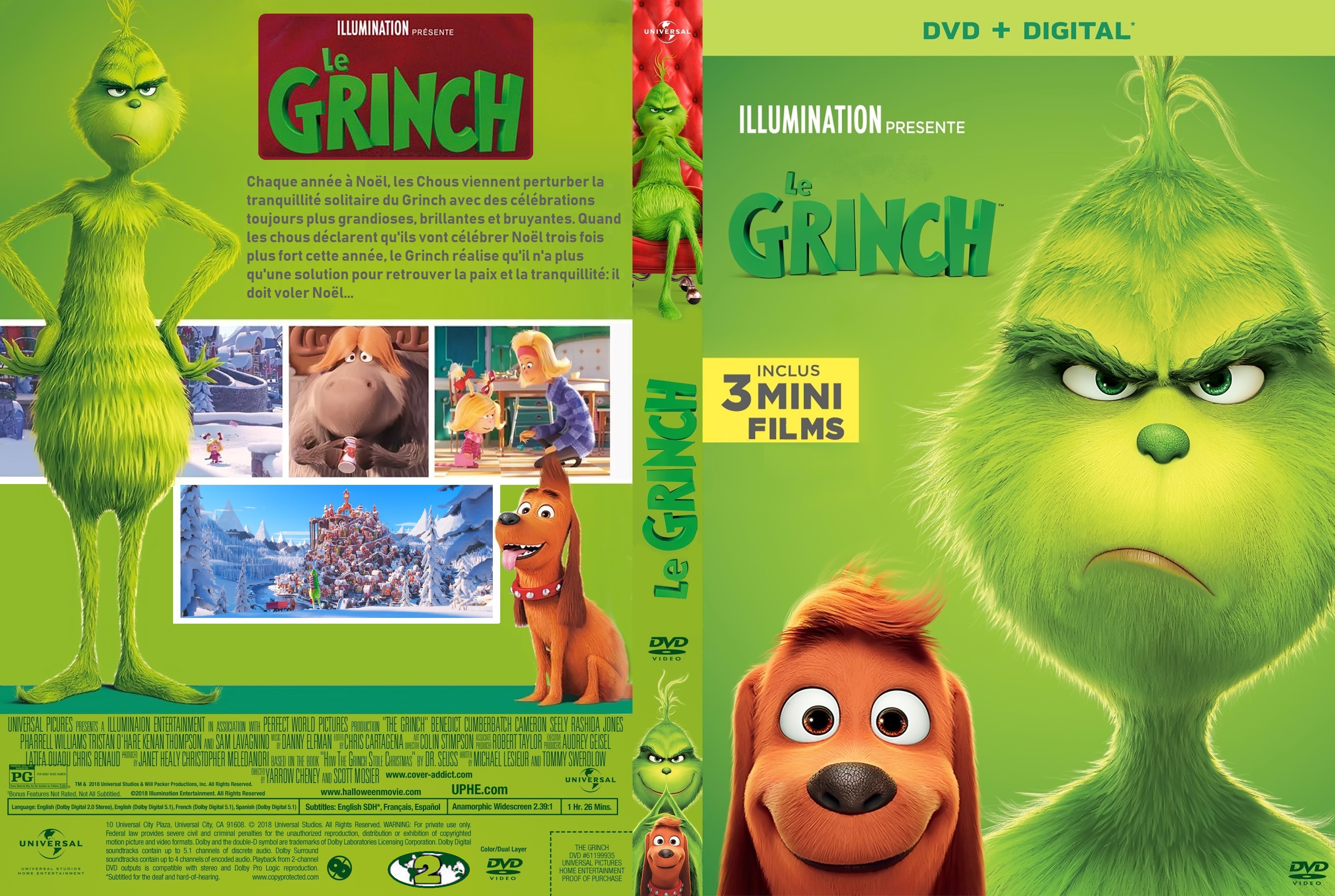 Jaquette DVD Le Grinch (2018) custom