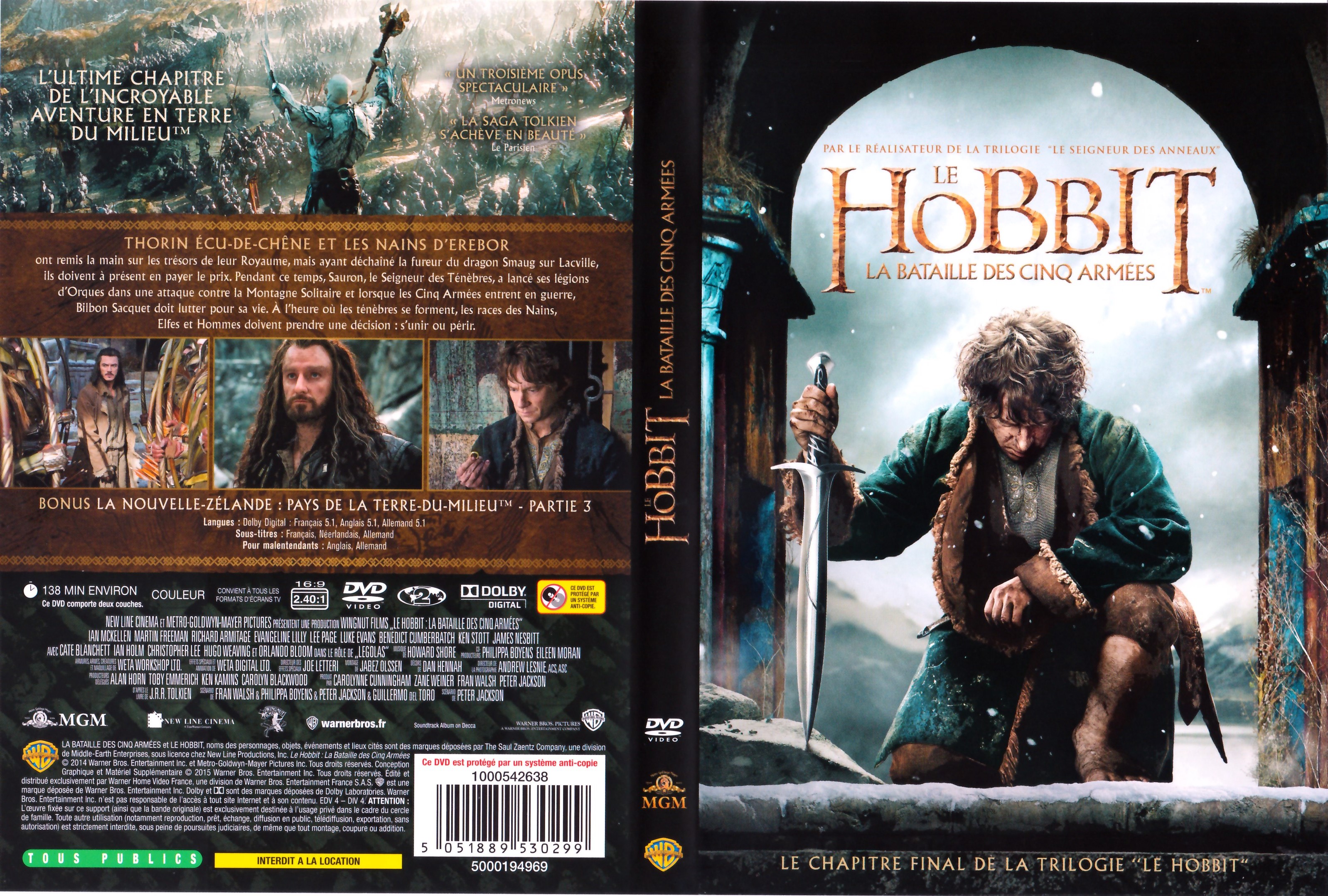 Jaquette DVD Le Hobbit la Bataille des Cinq Armes