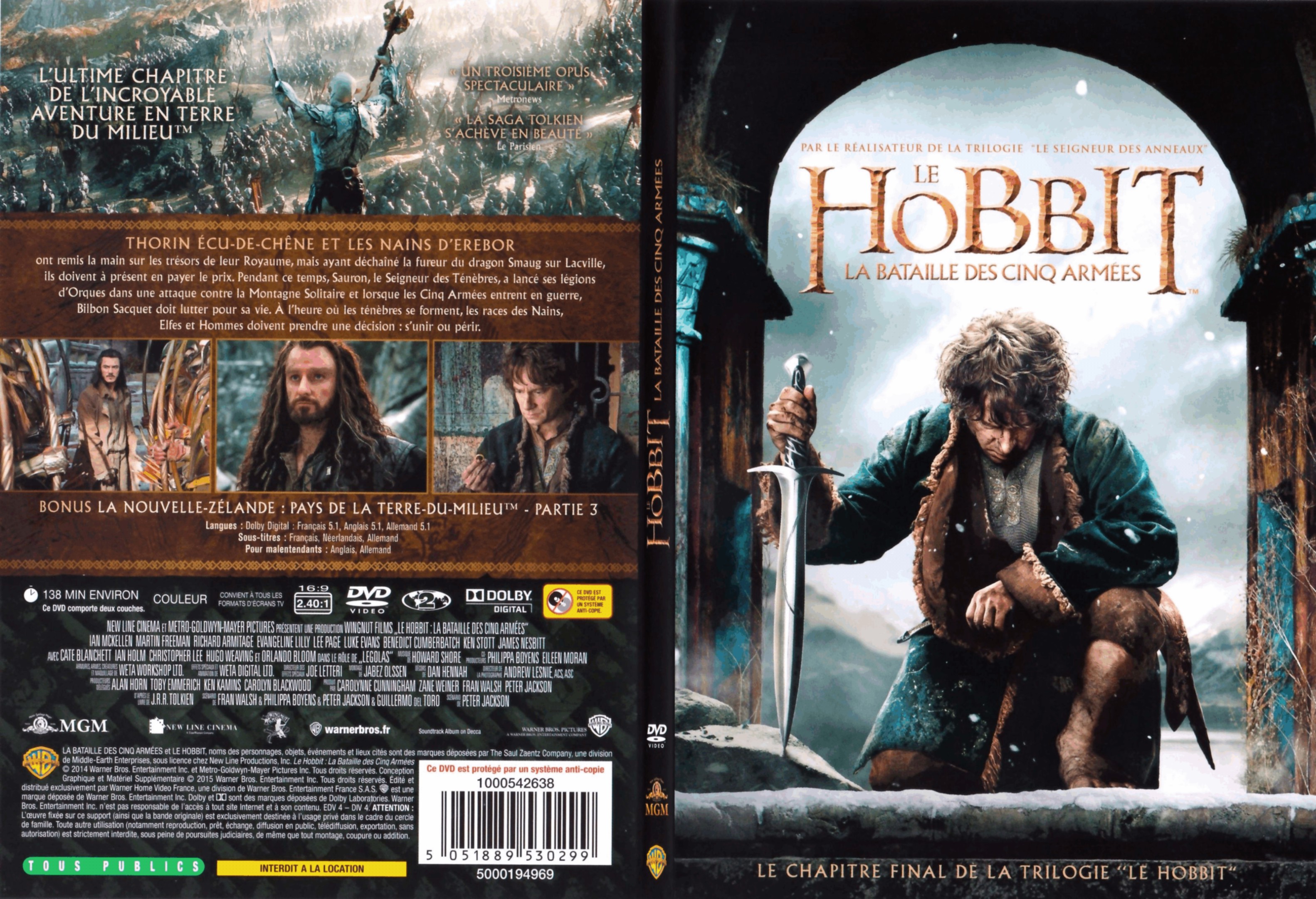 Jaquette DVD Le Hobbit la Bataille des Cinq Armes - SLIM