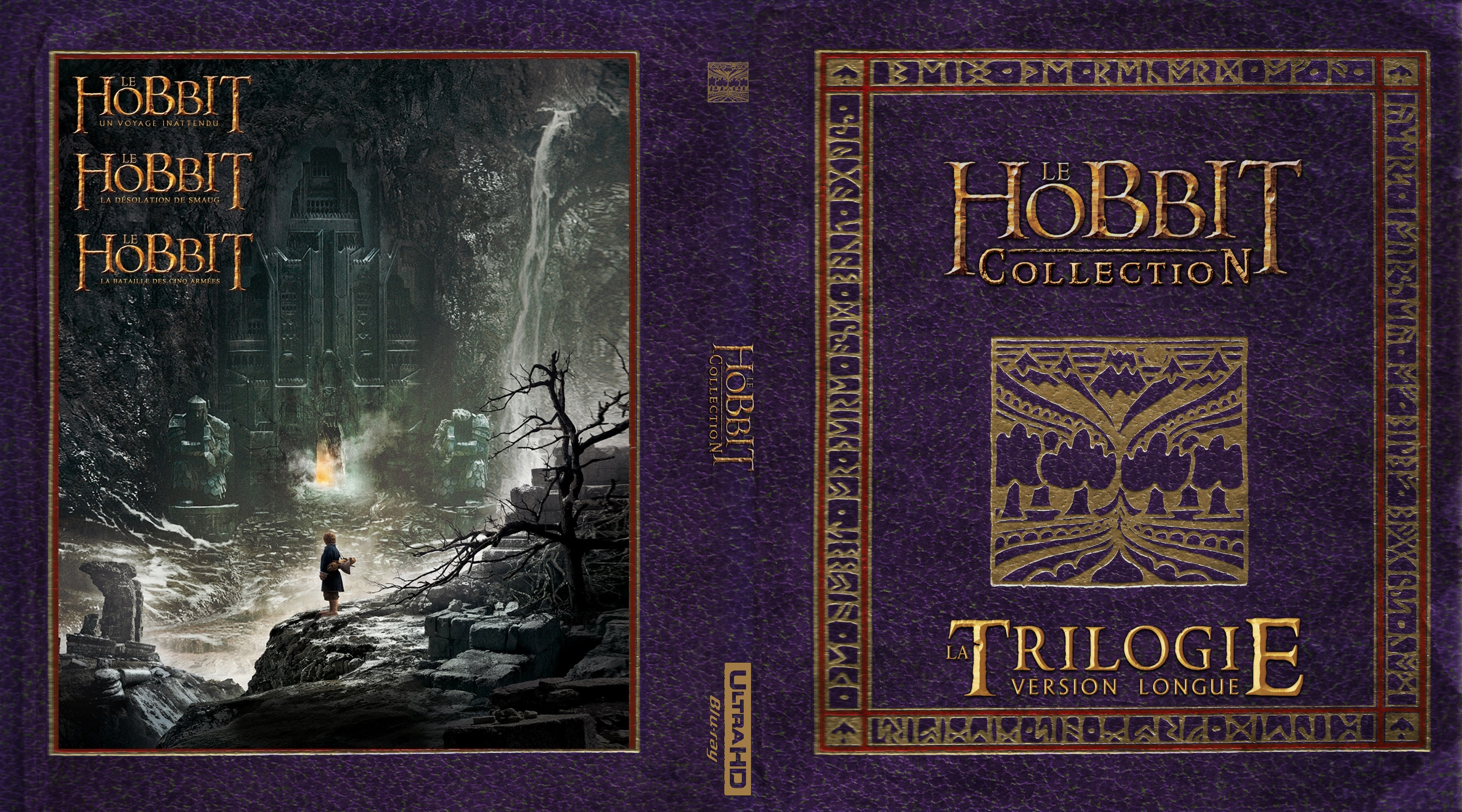 Jaquette DVD Le Hobbit trilogie 4K custom