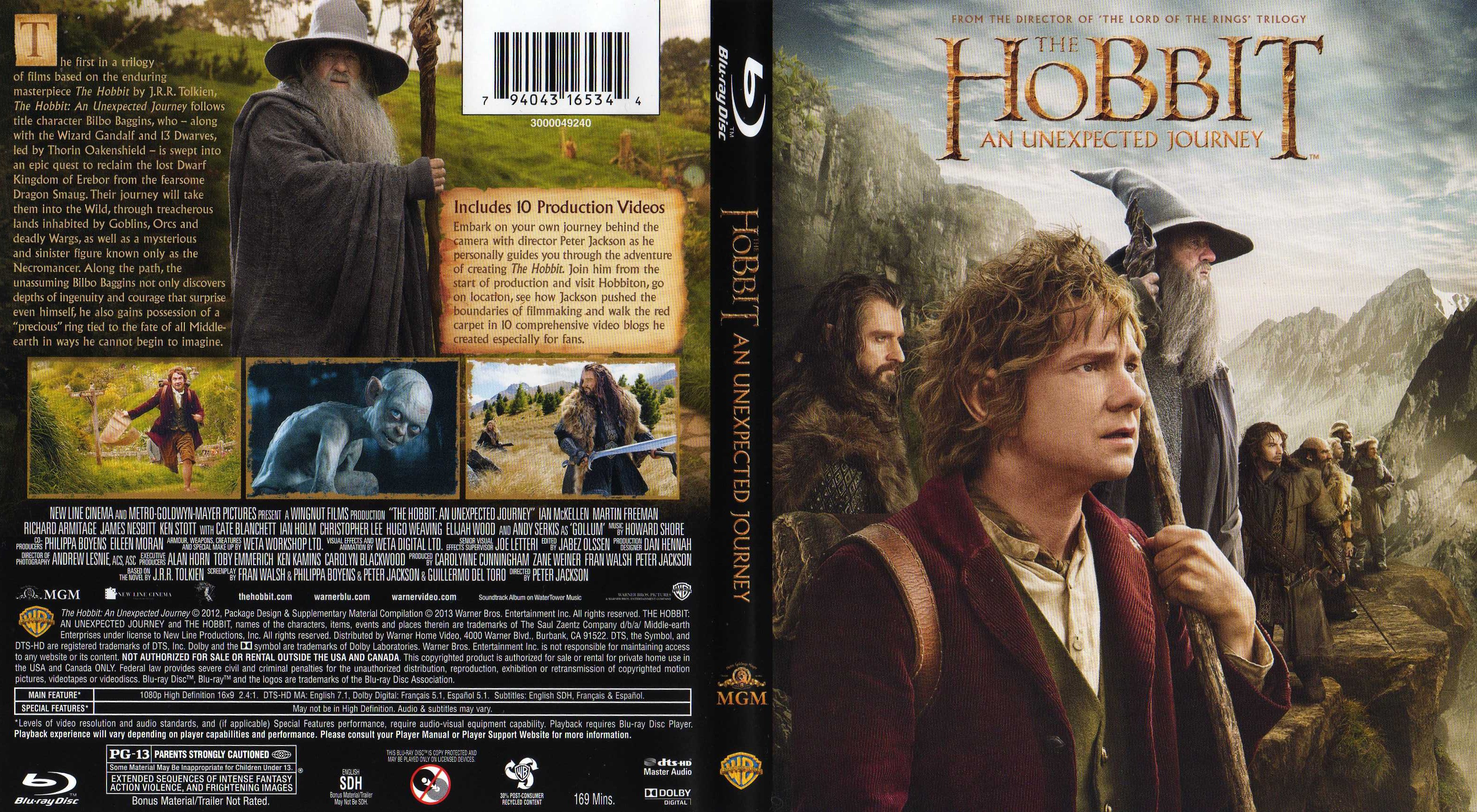 Jaquette DVD Le Hobbit un voyage inattendu Zone 1 (BLU-RAY)