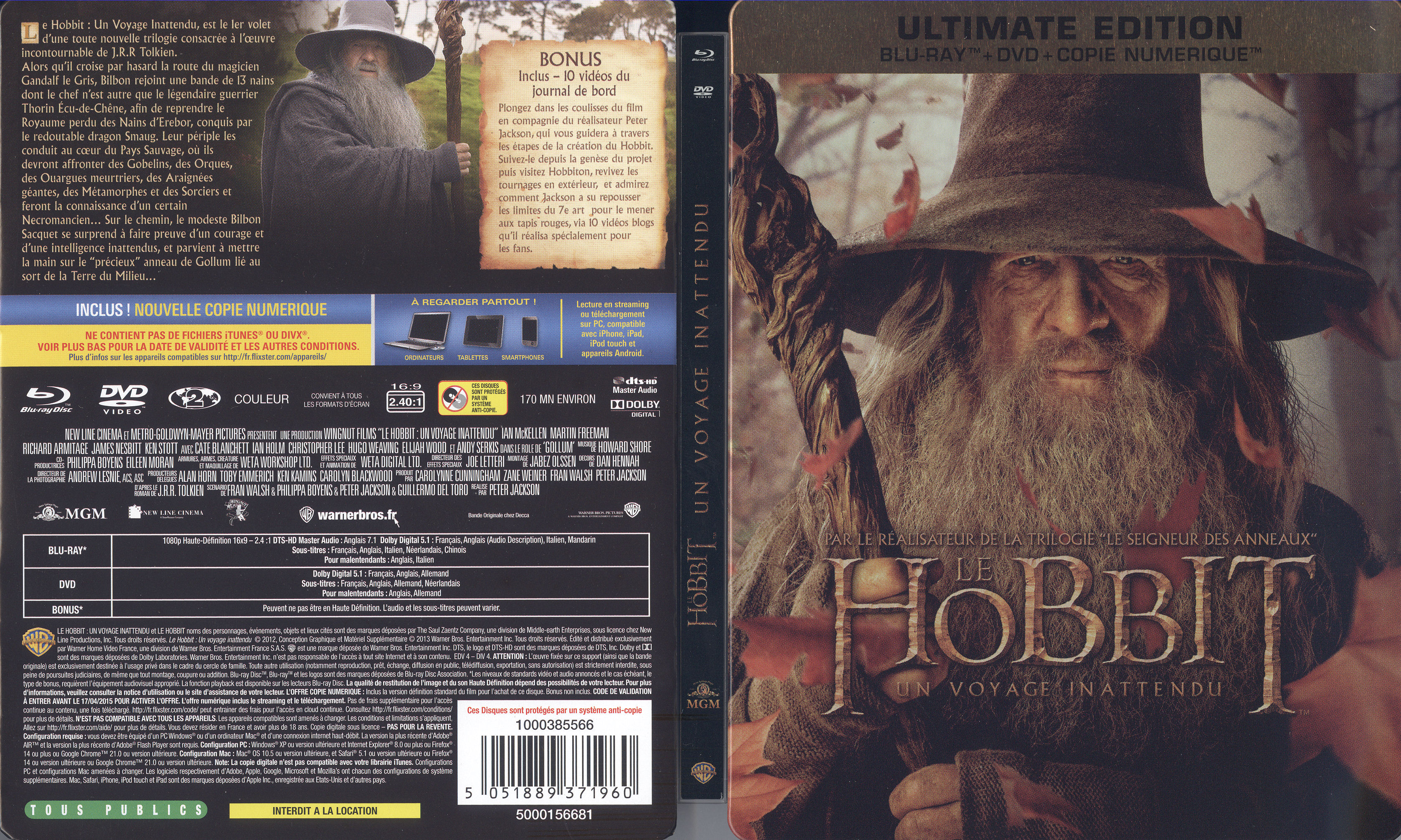 Jaquette DVD Le Hobbit un voyage inattendu (BLU-RAY) v3