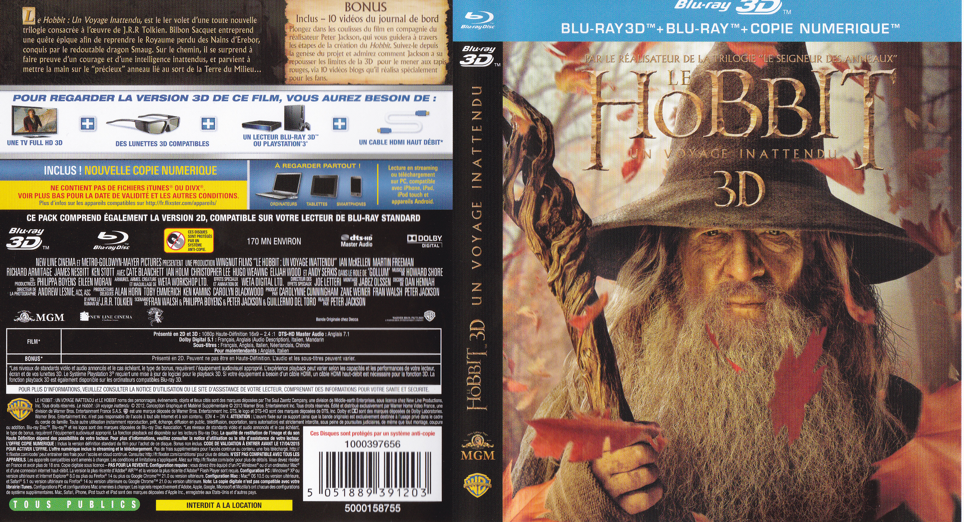 Jaquette DVD Le Hobbit un voyage inattendu (BLU-RAY) v4