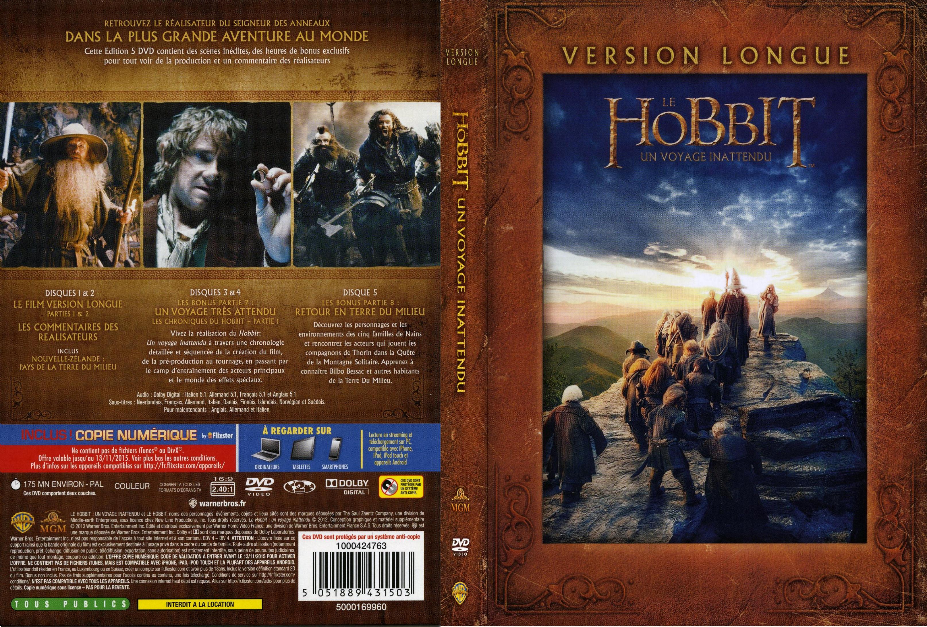 Jaquette DVD Le Hobbit un voyage inattendu (Version longue)