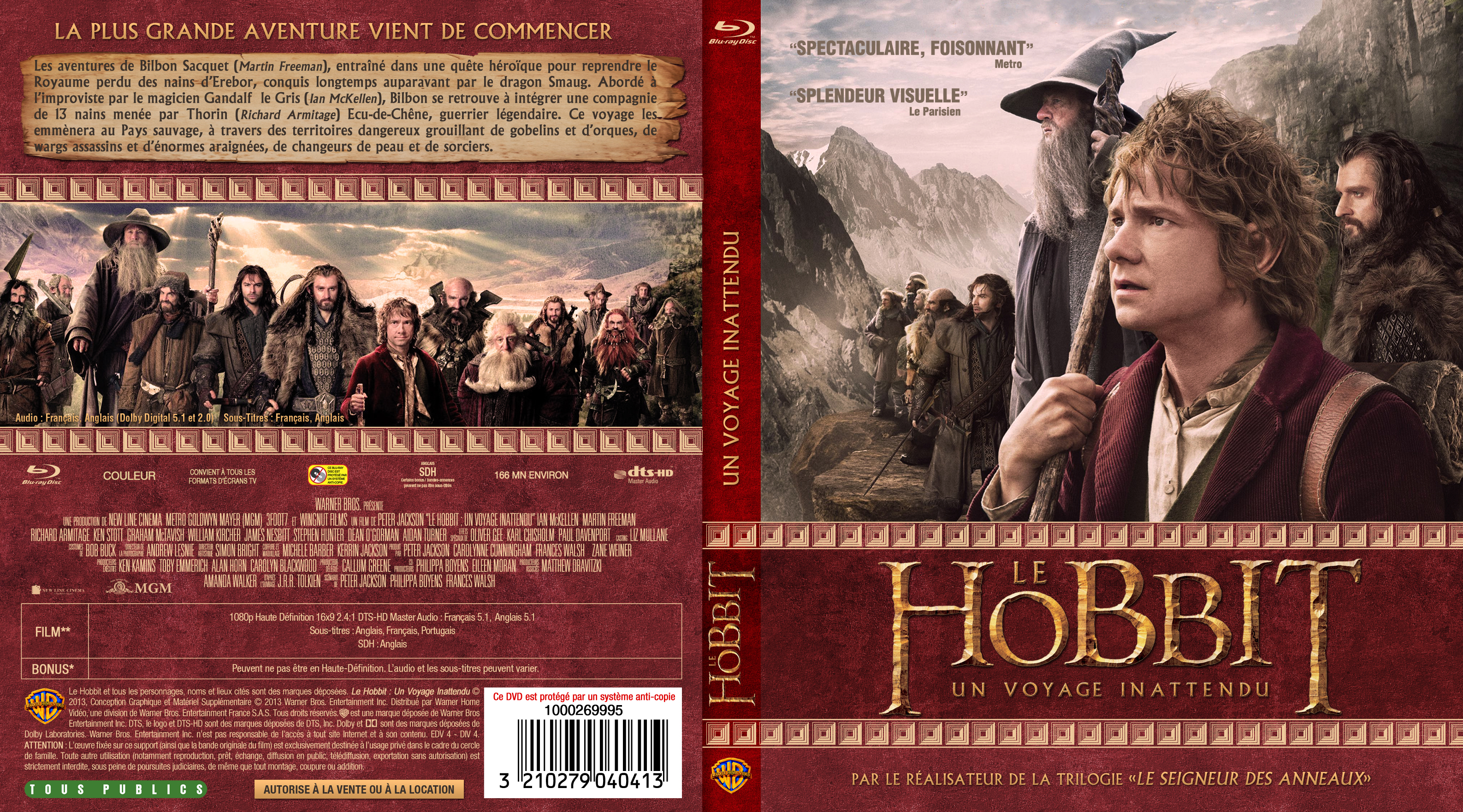Jaquette DVD Le Hobbit un voyage inattendu custom (BLU-RAY)