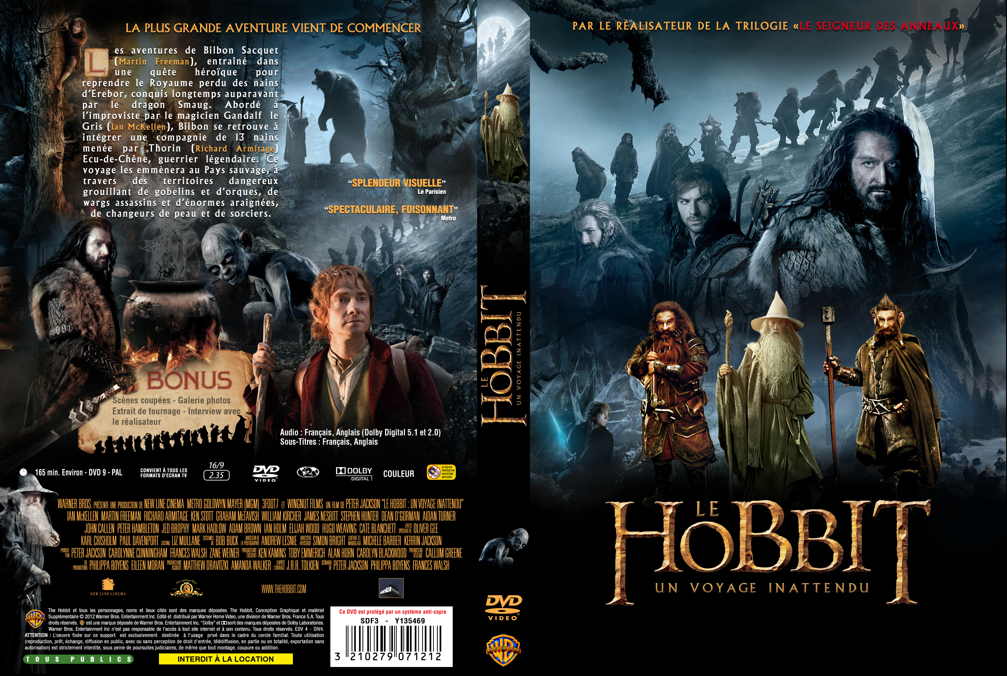 Jaquette DVD Le Hobbit un voyage inattendu custom v2