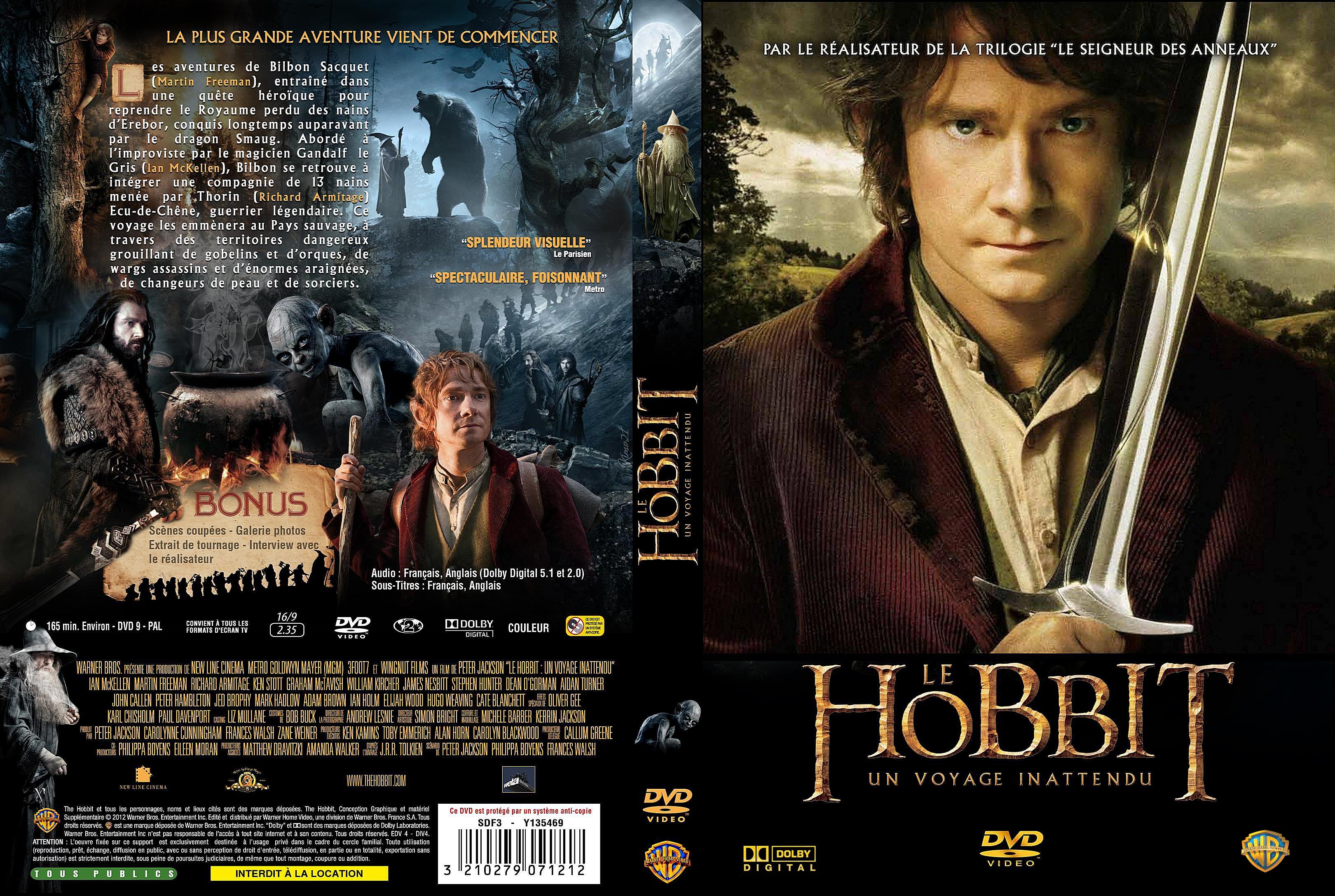 Jaquette DVD Le Hobbit un voyage inattendu custom v3