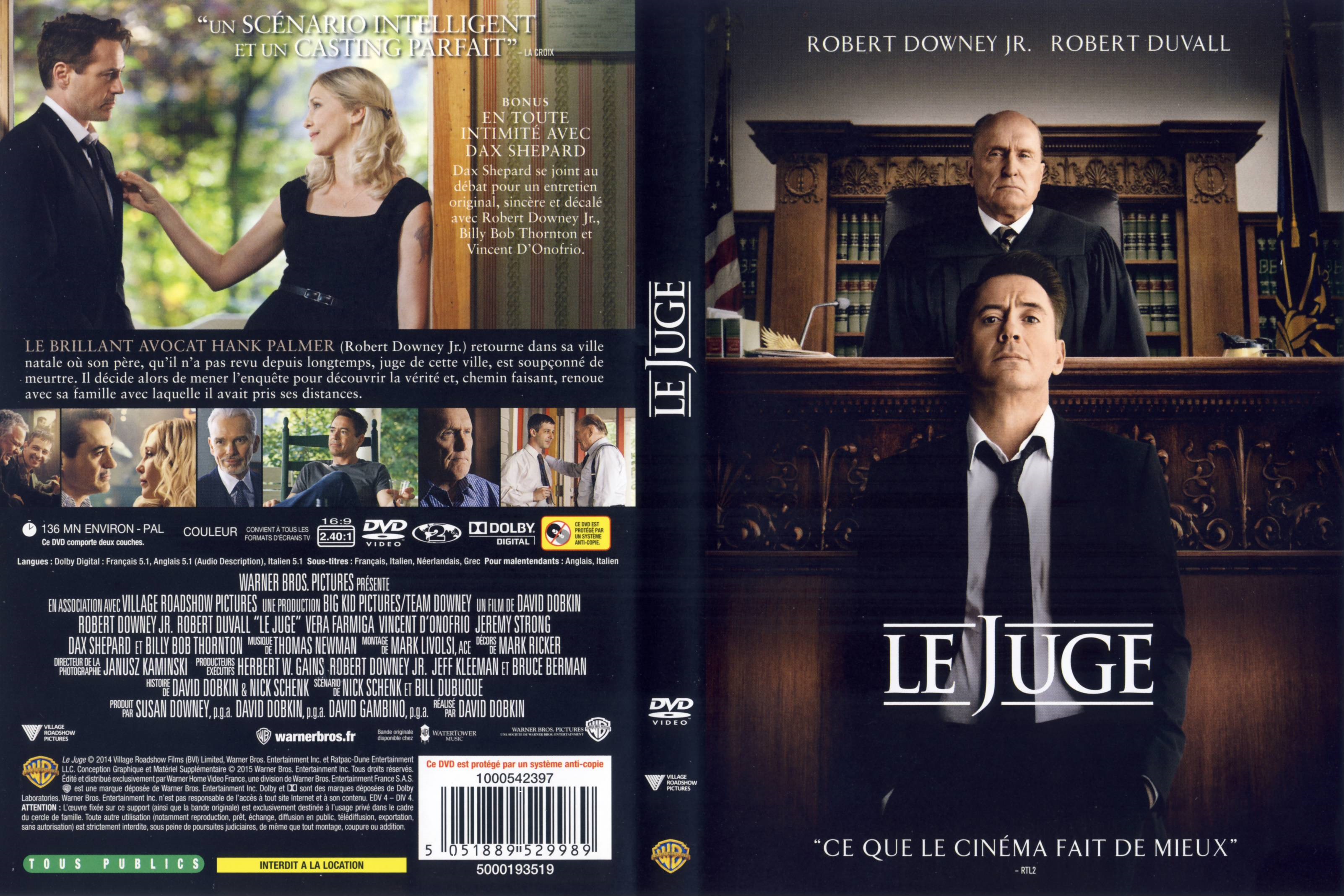 Jaquette DVD Le Juge (2014)
