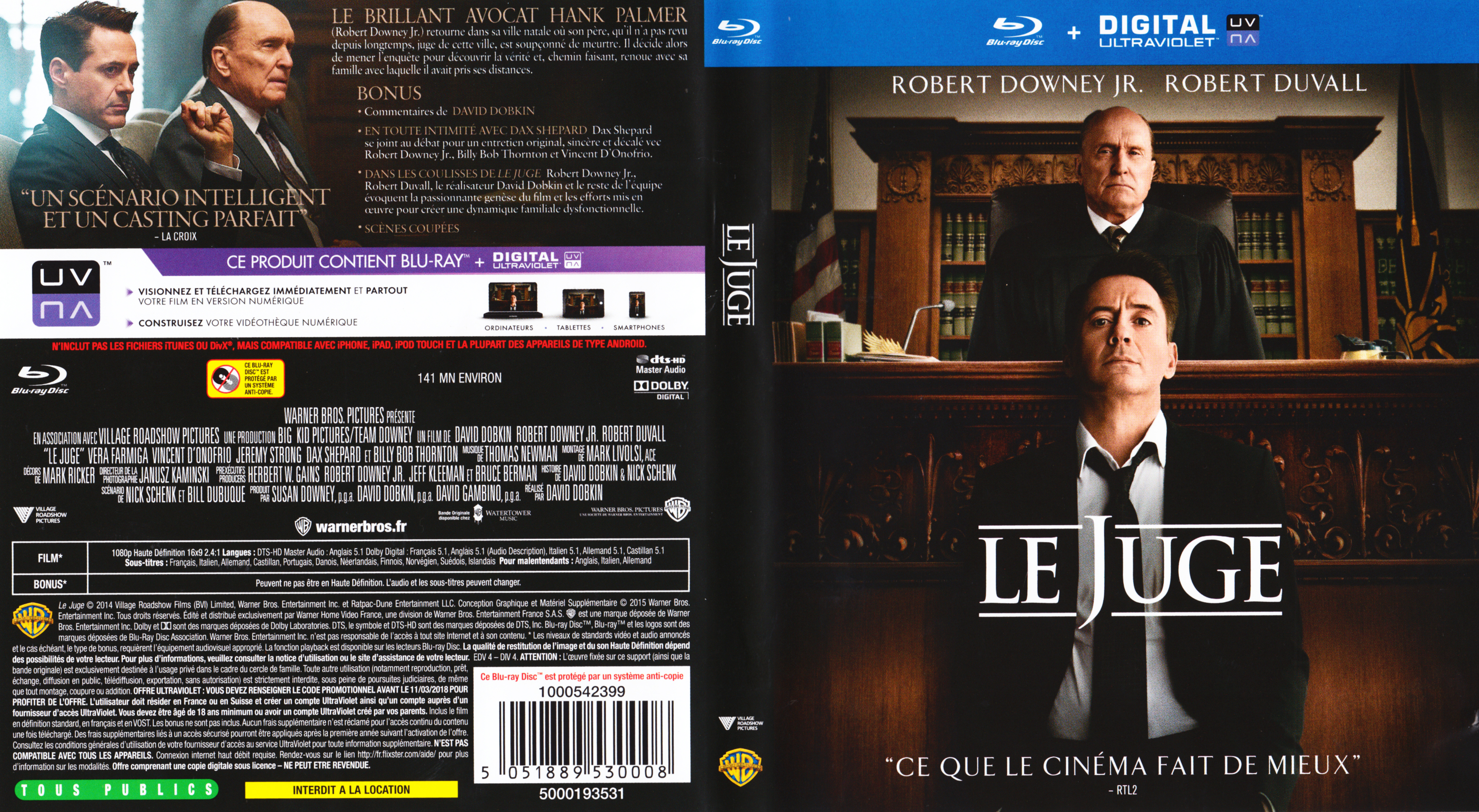 Jaquette DVD Le Juge (2014) (BLU-RAY)
