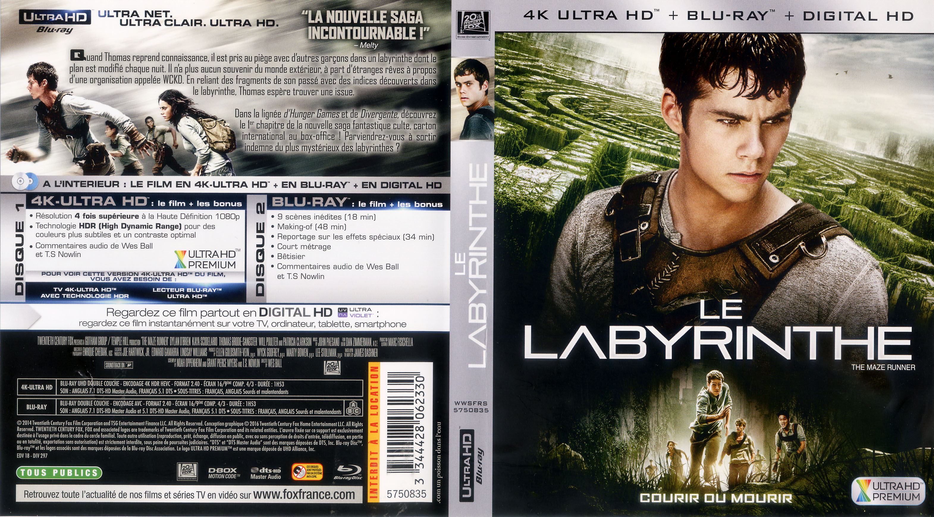 Jaquette DVD Le Labyrinthe 4K (BLU-RAY)