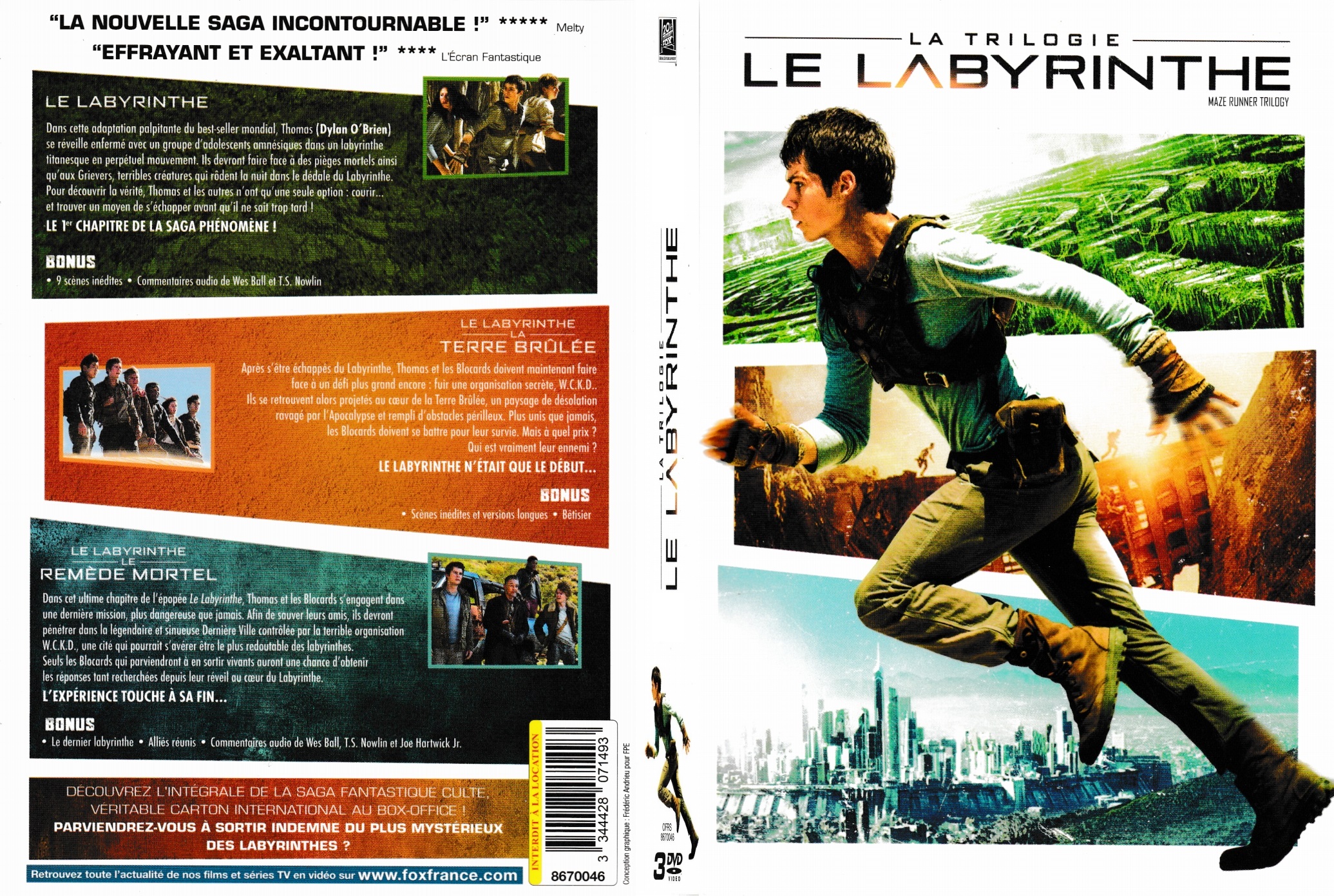 Jaquette DVD Le Labyrinthe trilogie