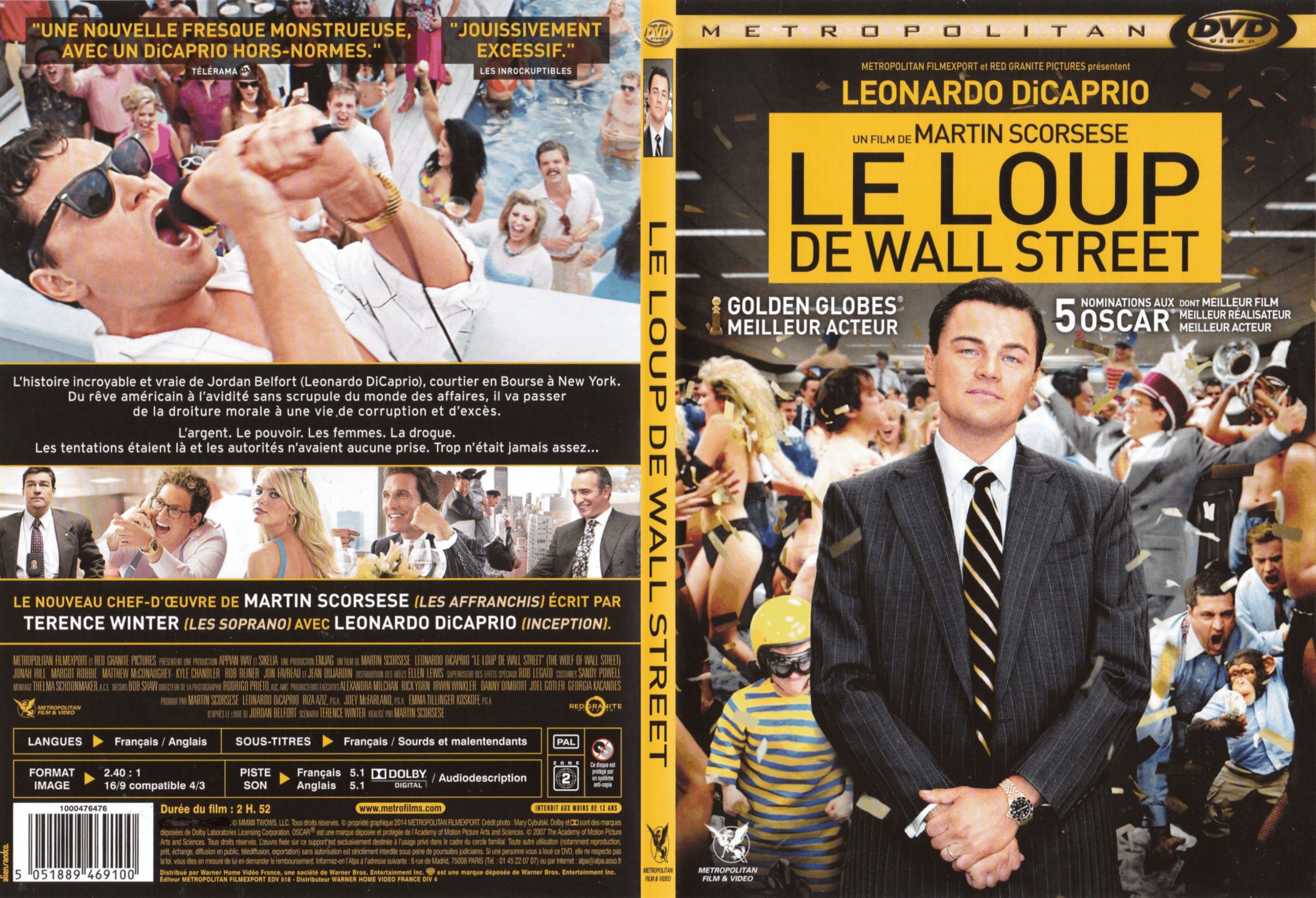 Jaquette DVD Le Loup de Wall Street - SLIM