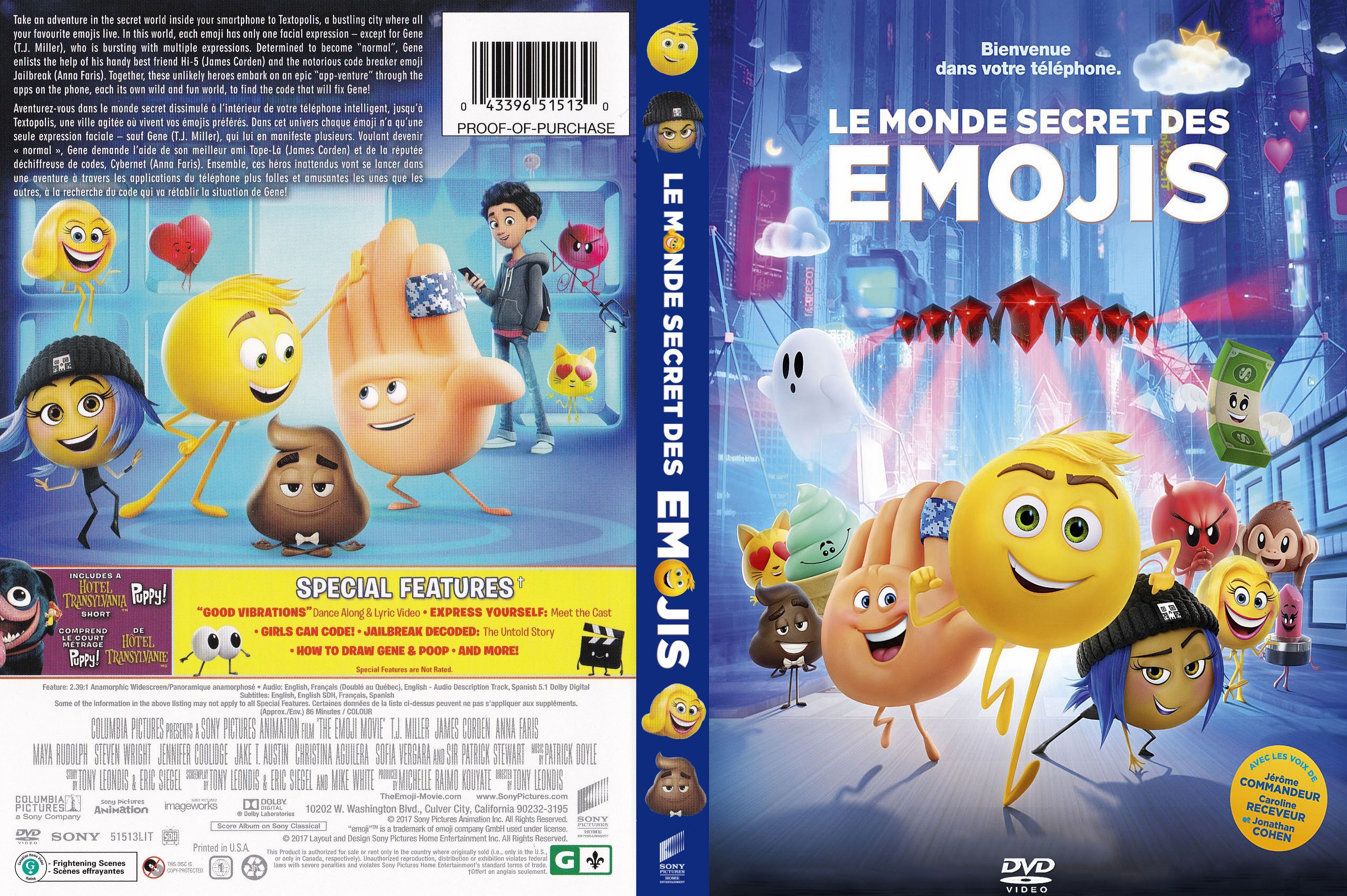 Jaquette DVD Le Monde Secret des Emojis custom