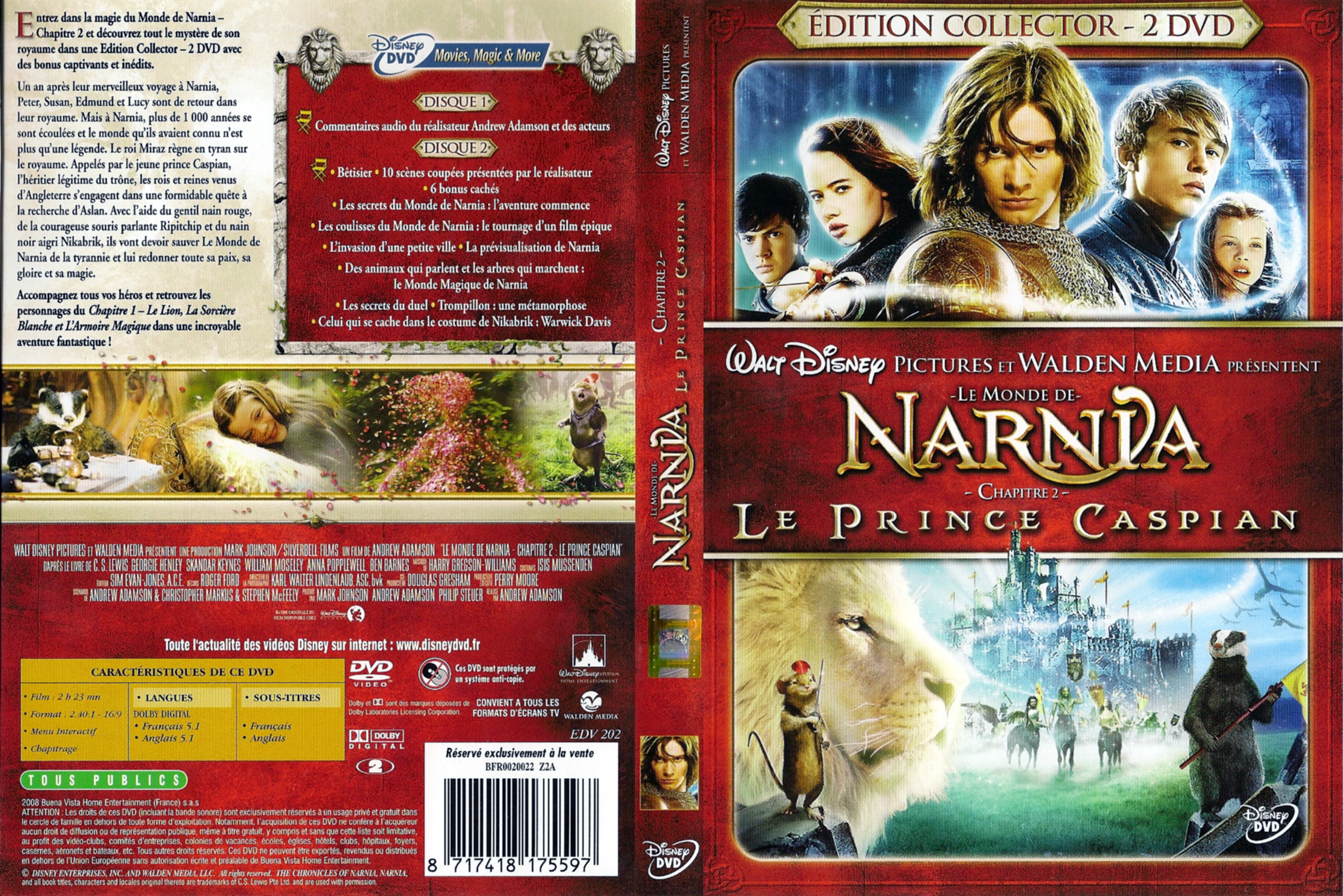 Jaquette DVD Le Monde de Narnia chapitre 2 - Prince Caspian v3
