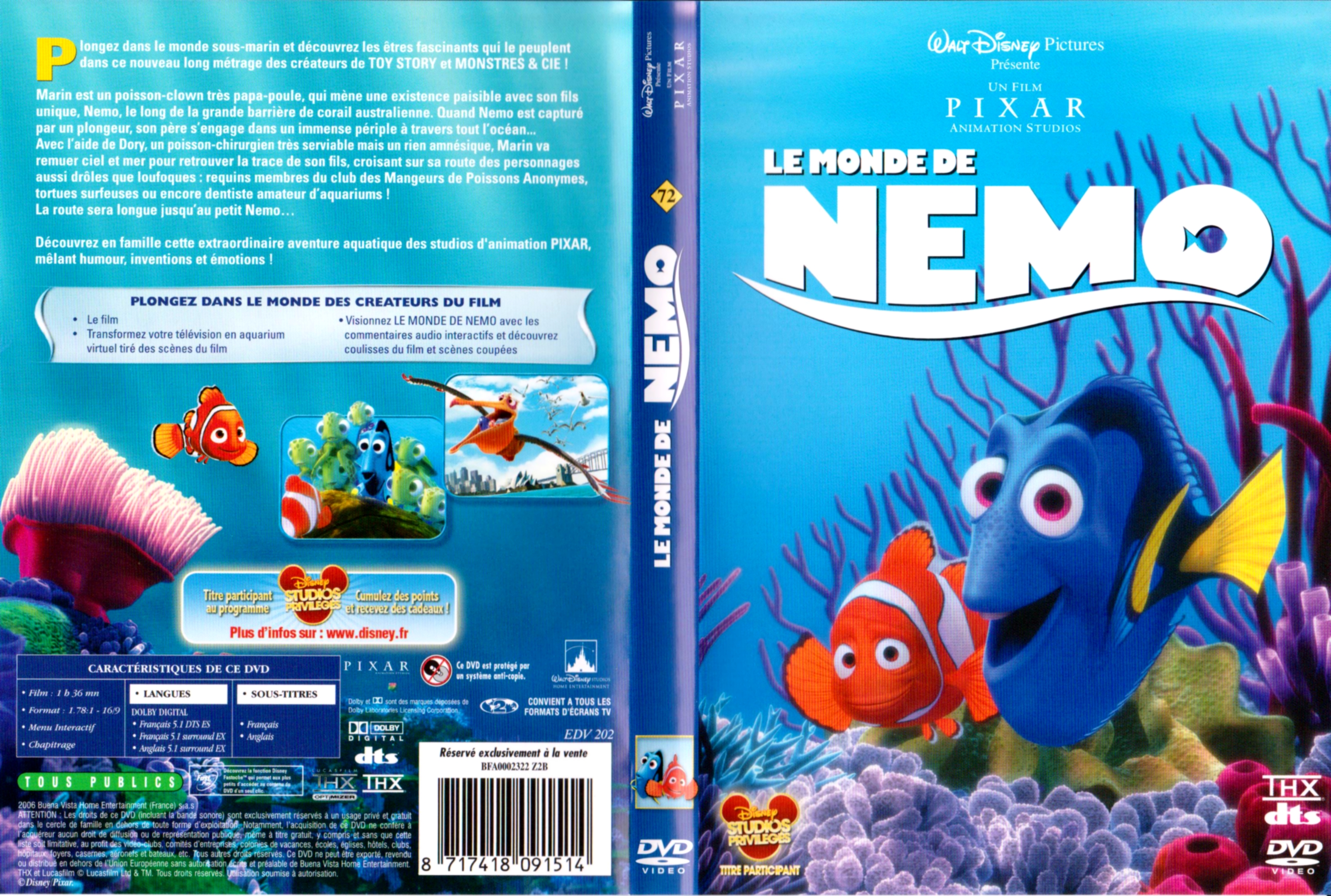 Jaquette DVD Le Monde de Nemo v3