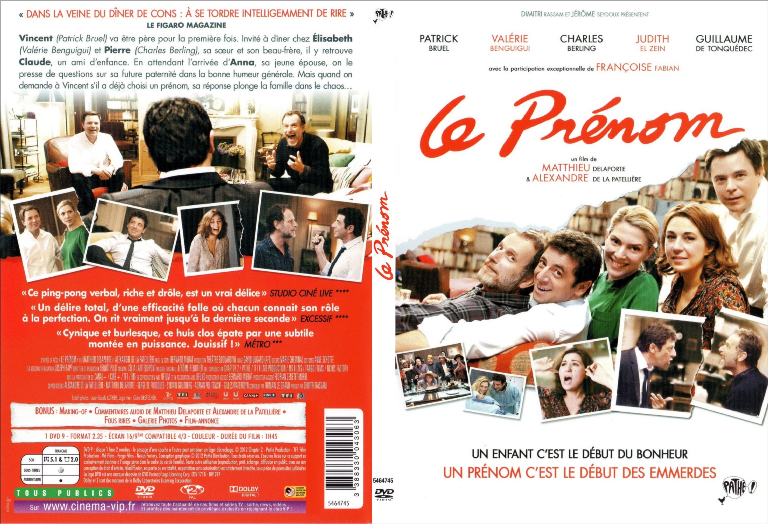 Jaquette DVD Le Prnom - SLIM