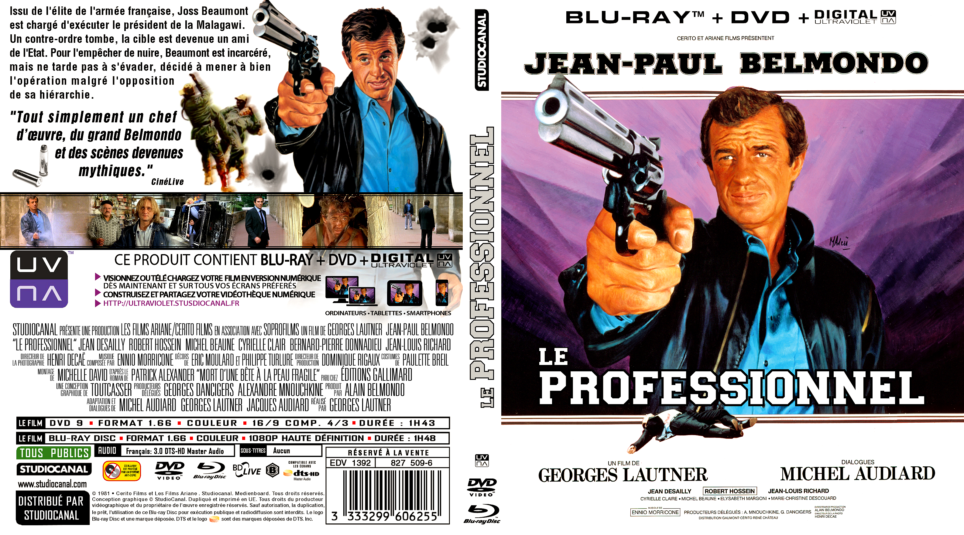 Jaquette DVD Le Professionnel custom (BLU-RAY) v2