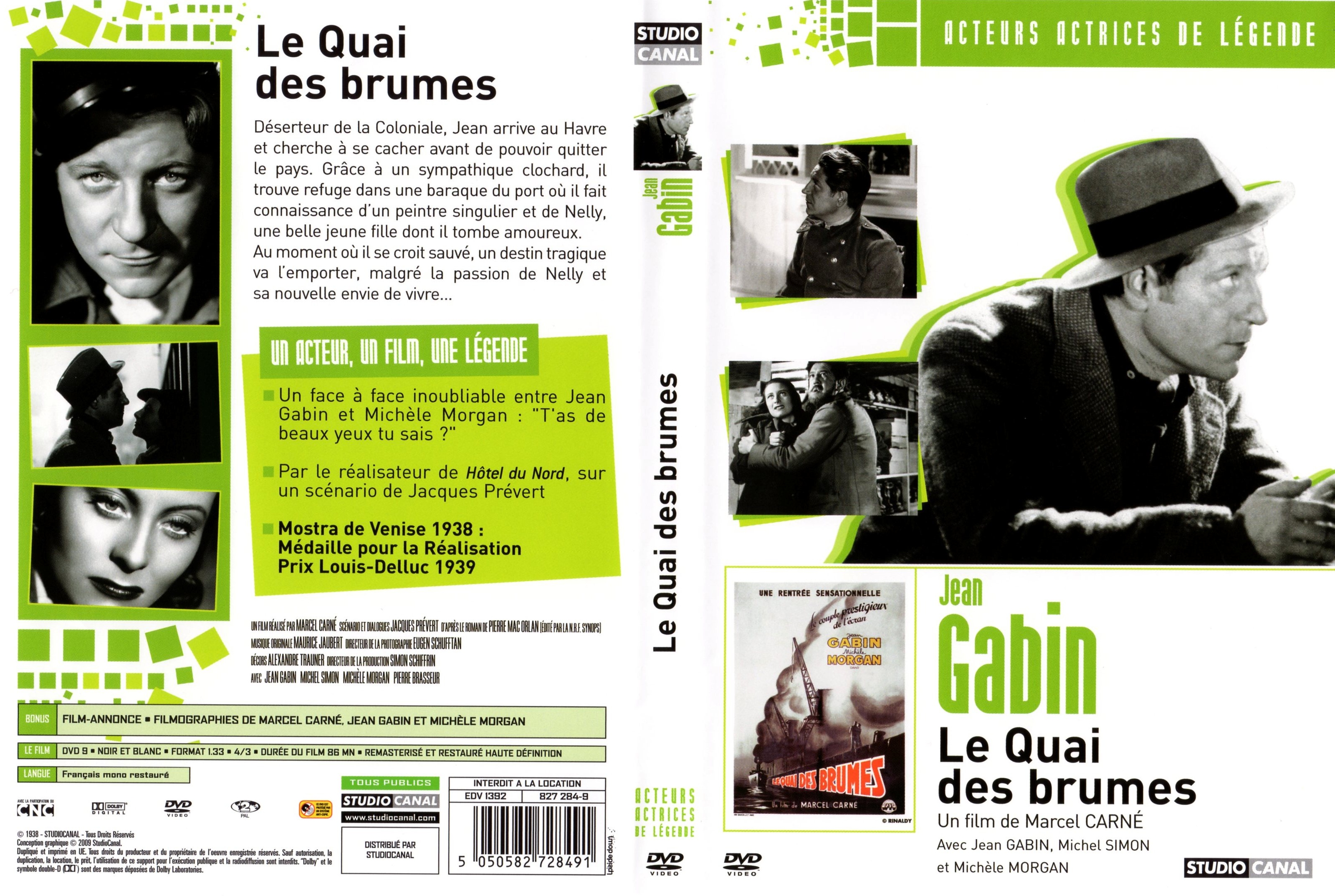 Jaquette DVD Le Quai des brumes
