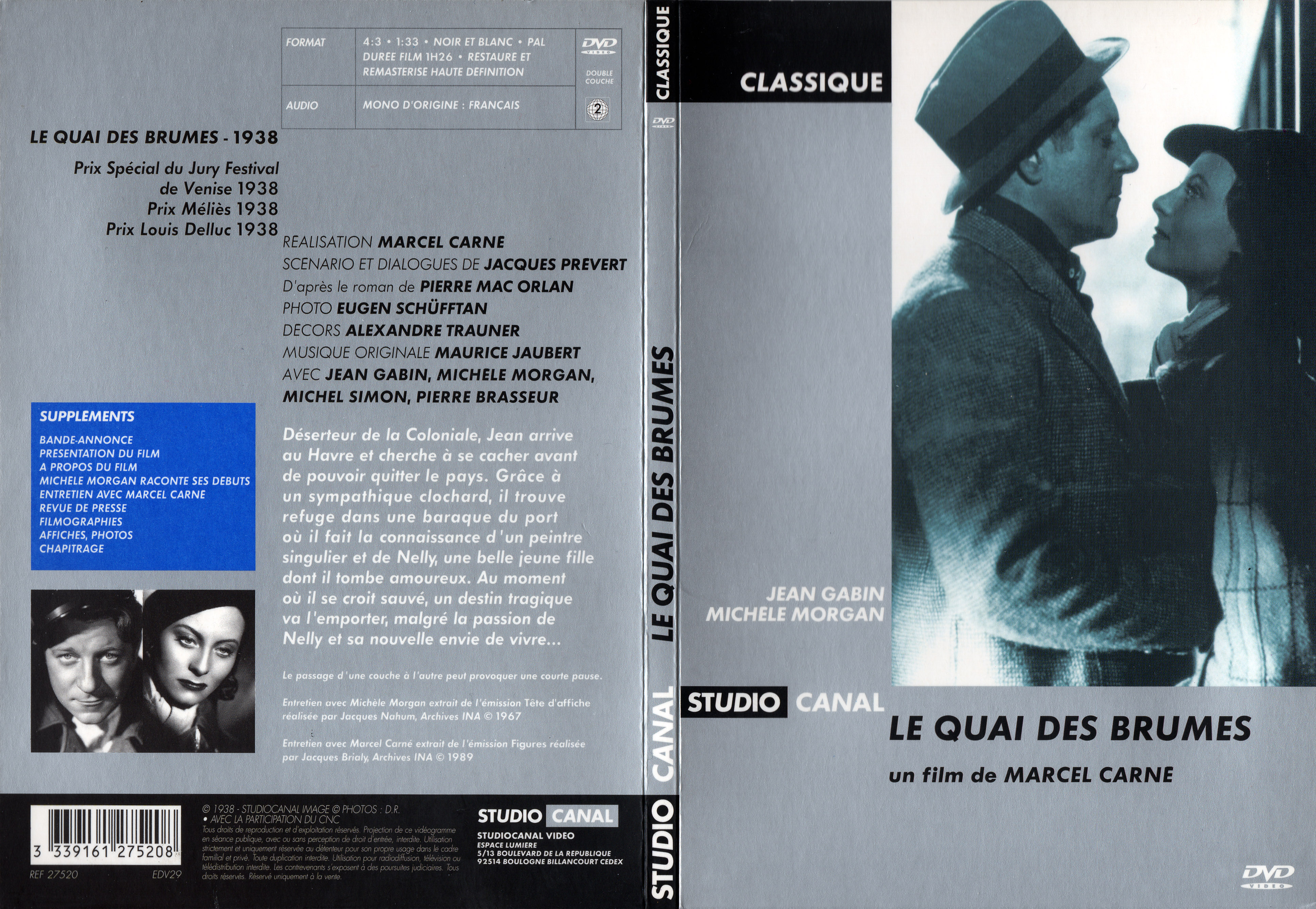 Jaquette DVD Le Quai des brumes v3