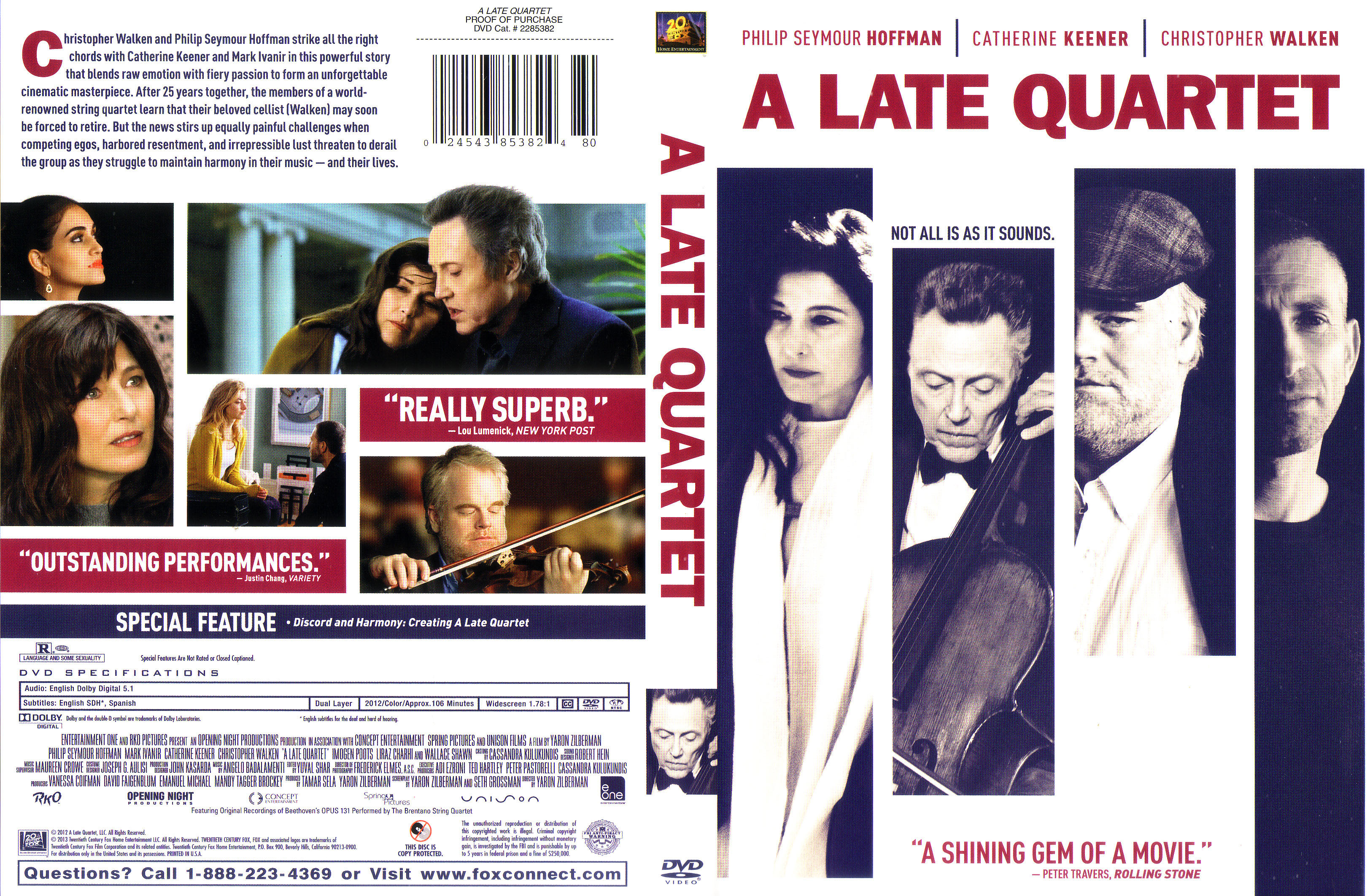Jaquette DVD Le Quatuor - A Late Quartet Zone 1