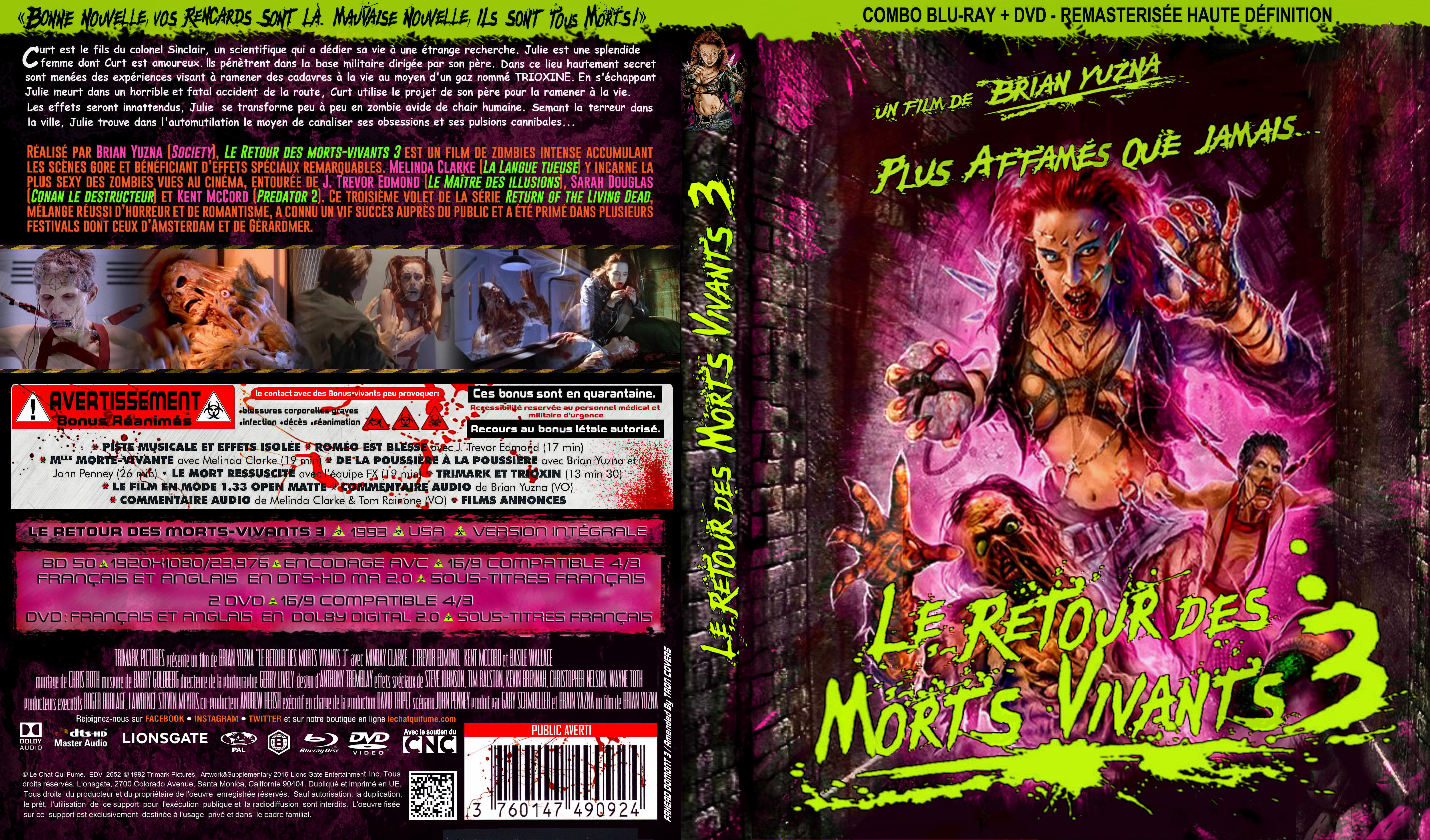 Jaquette DVD Le Retour des Morts-Vivants 3 custom (BLU-RAY)