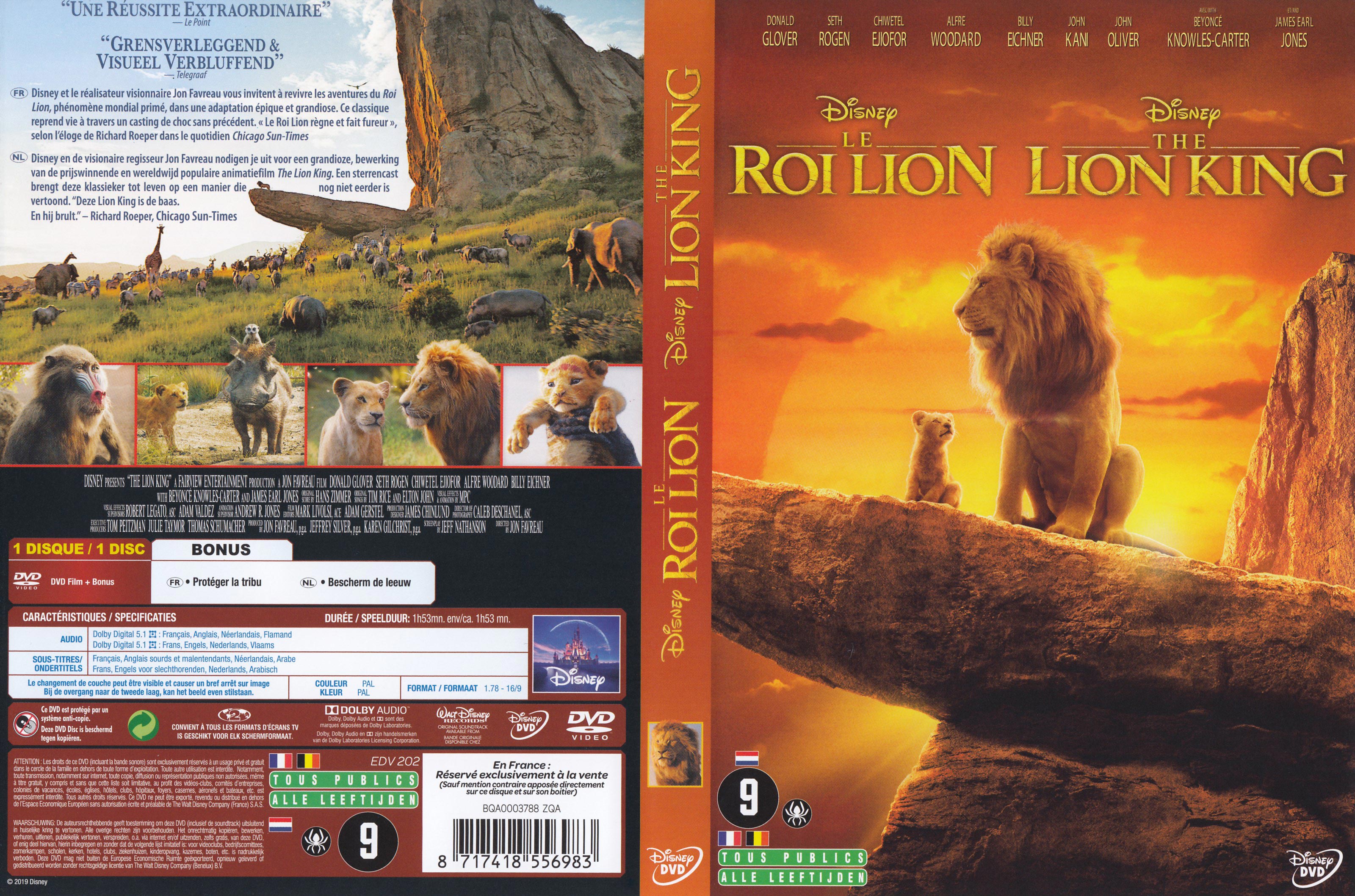 Jaquette DVD Le Roi Lion (2019)