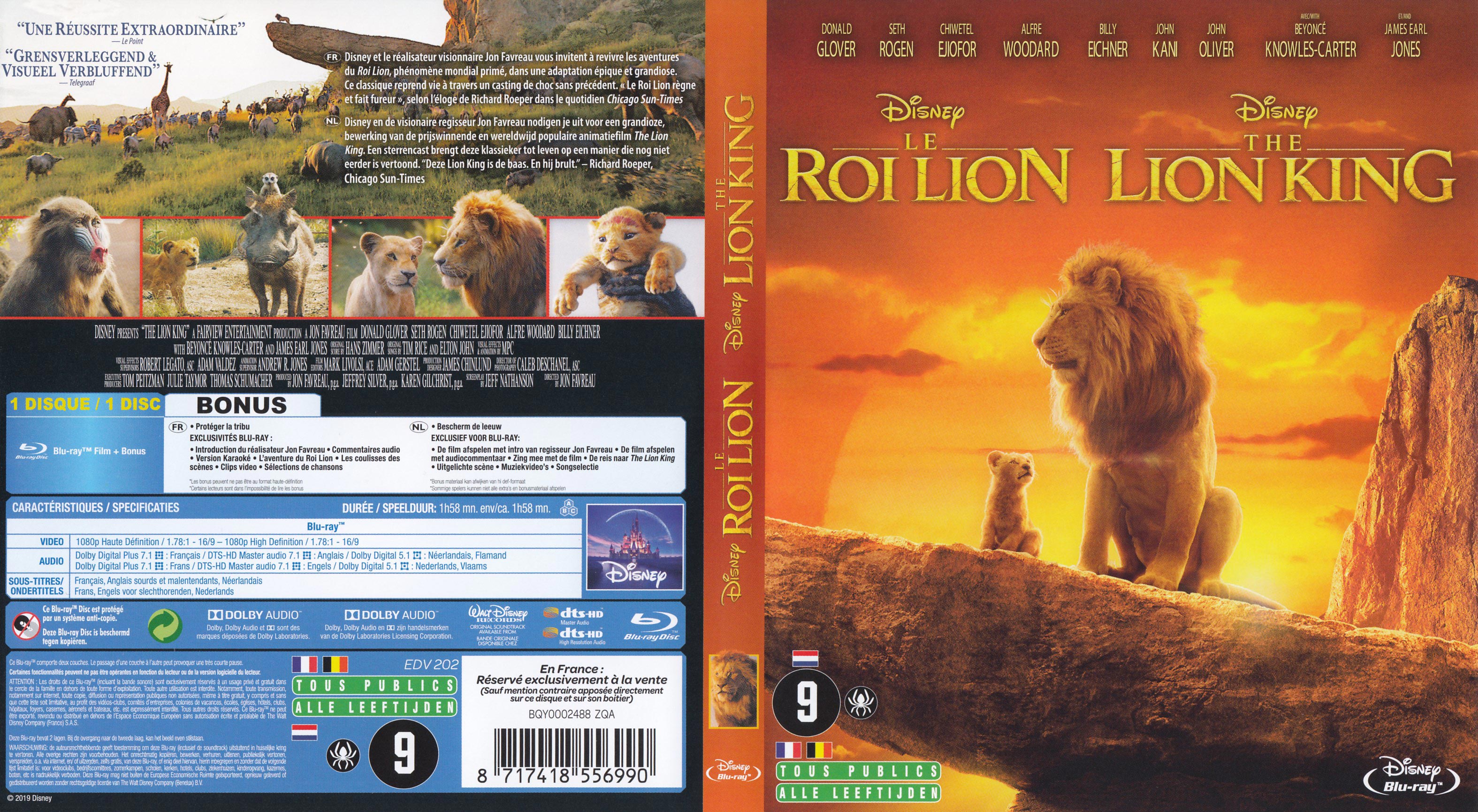 Jaquette DVD Le Roi Lion (2019) (BLU-RAY)