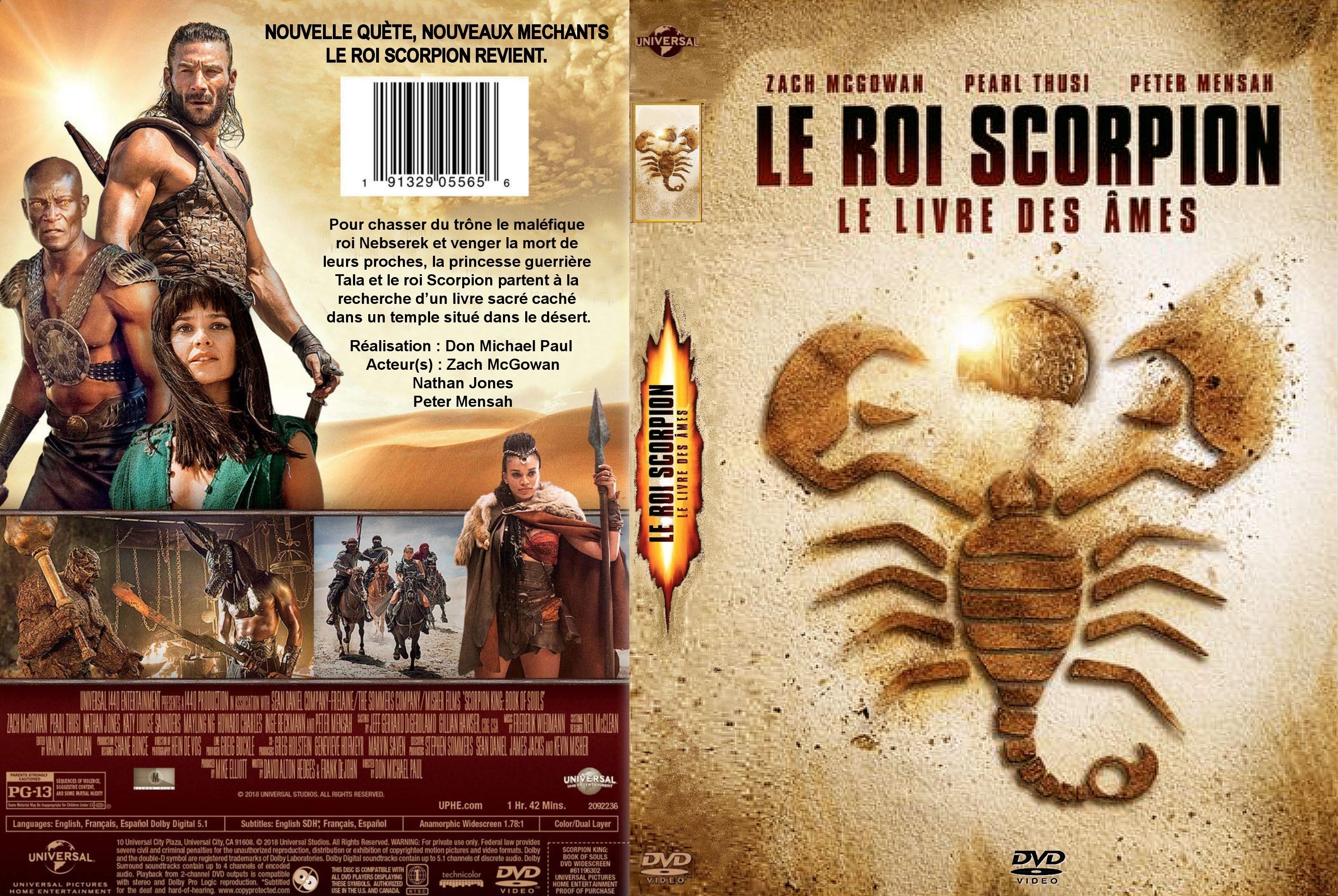 Jaquette DVD Le Roi Scorpion le livre des ames custom