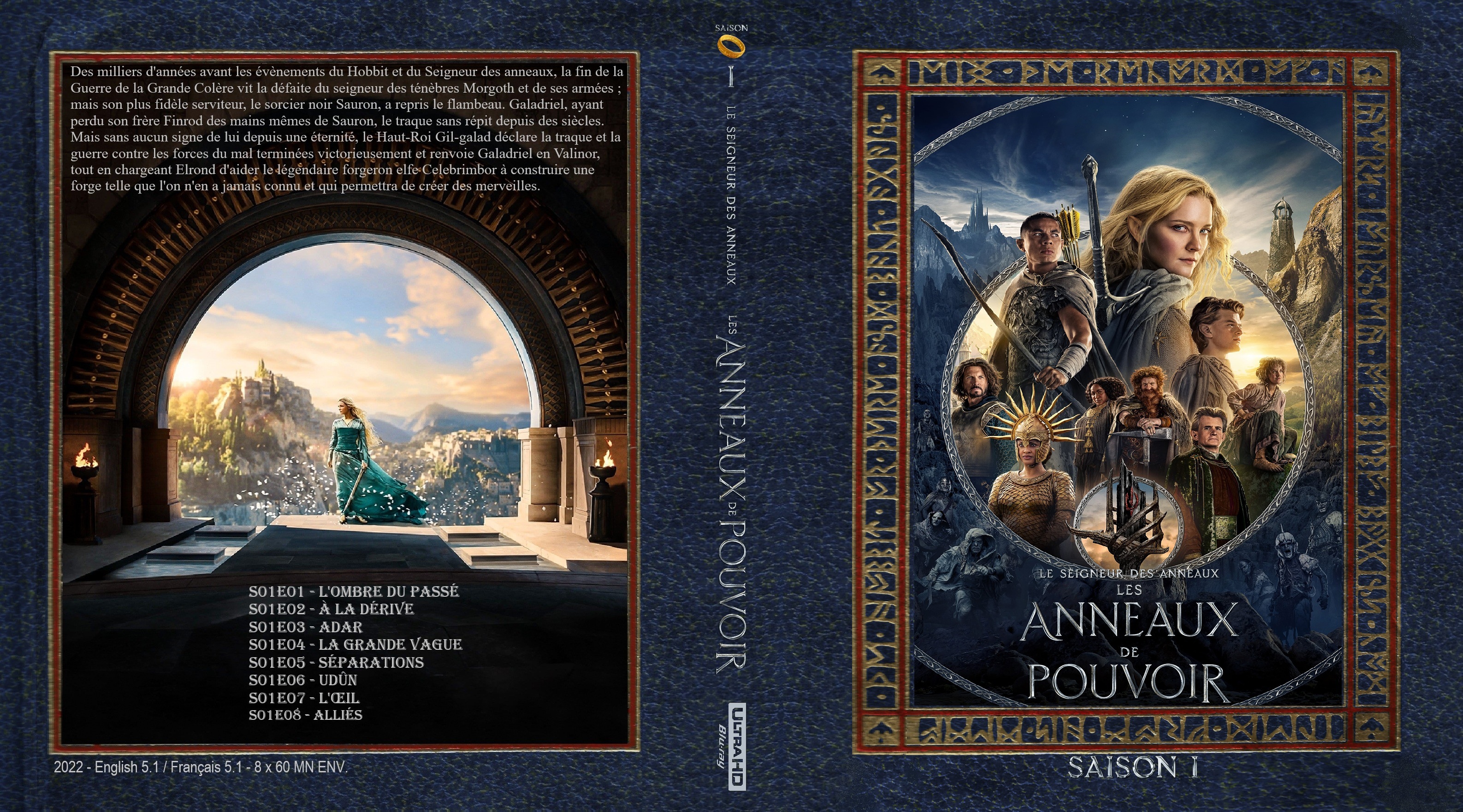 Jaquette DVD Le Seigneur des Anneaux Les Anneaux de Pouvoir saison 1 4K custom (BLU-RAY)