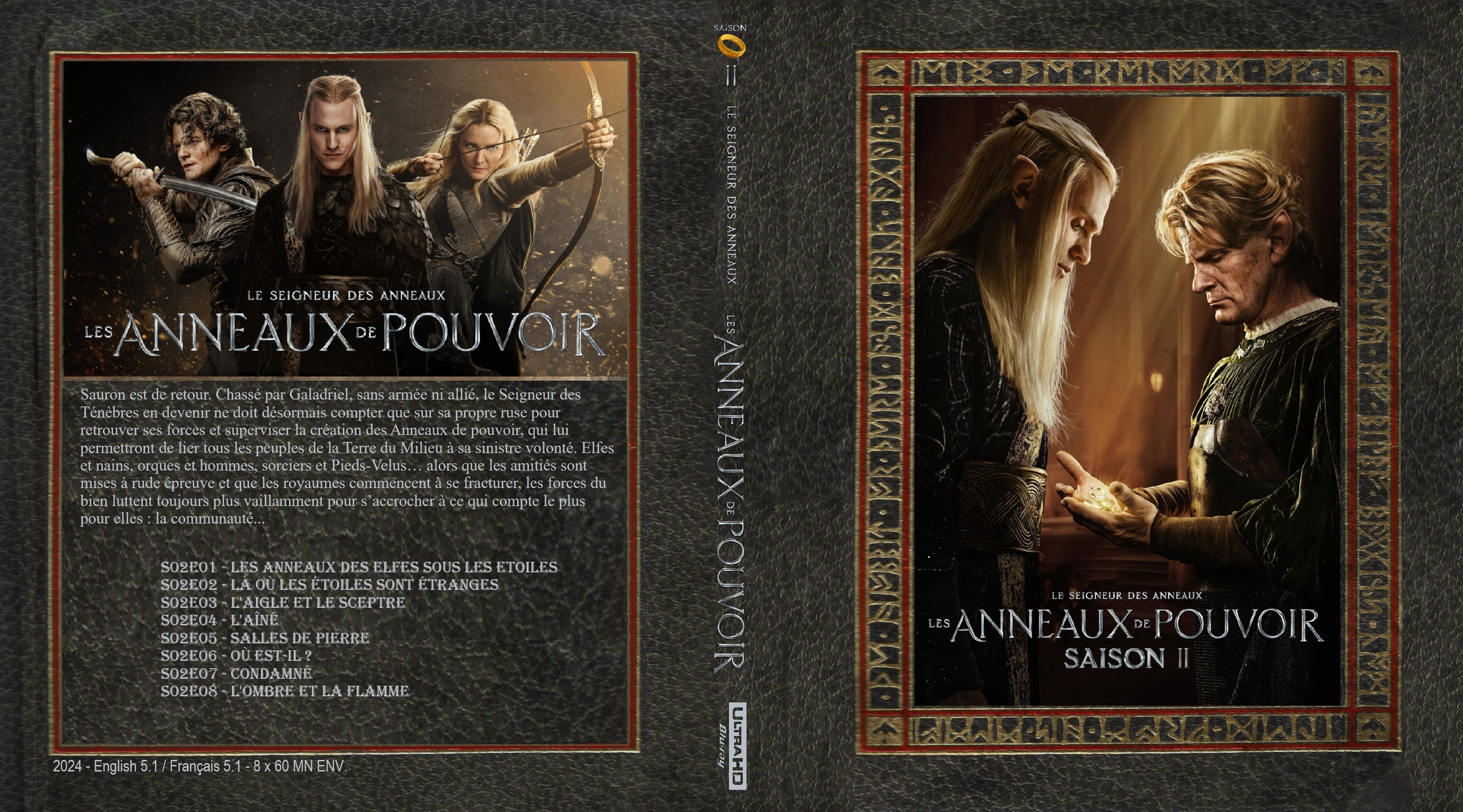 Jaquette DVD Le Seigneur des Anneaux Les Anneaux de Pouvoir saison 2 4K custom (BLU-RAY)