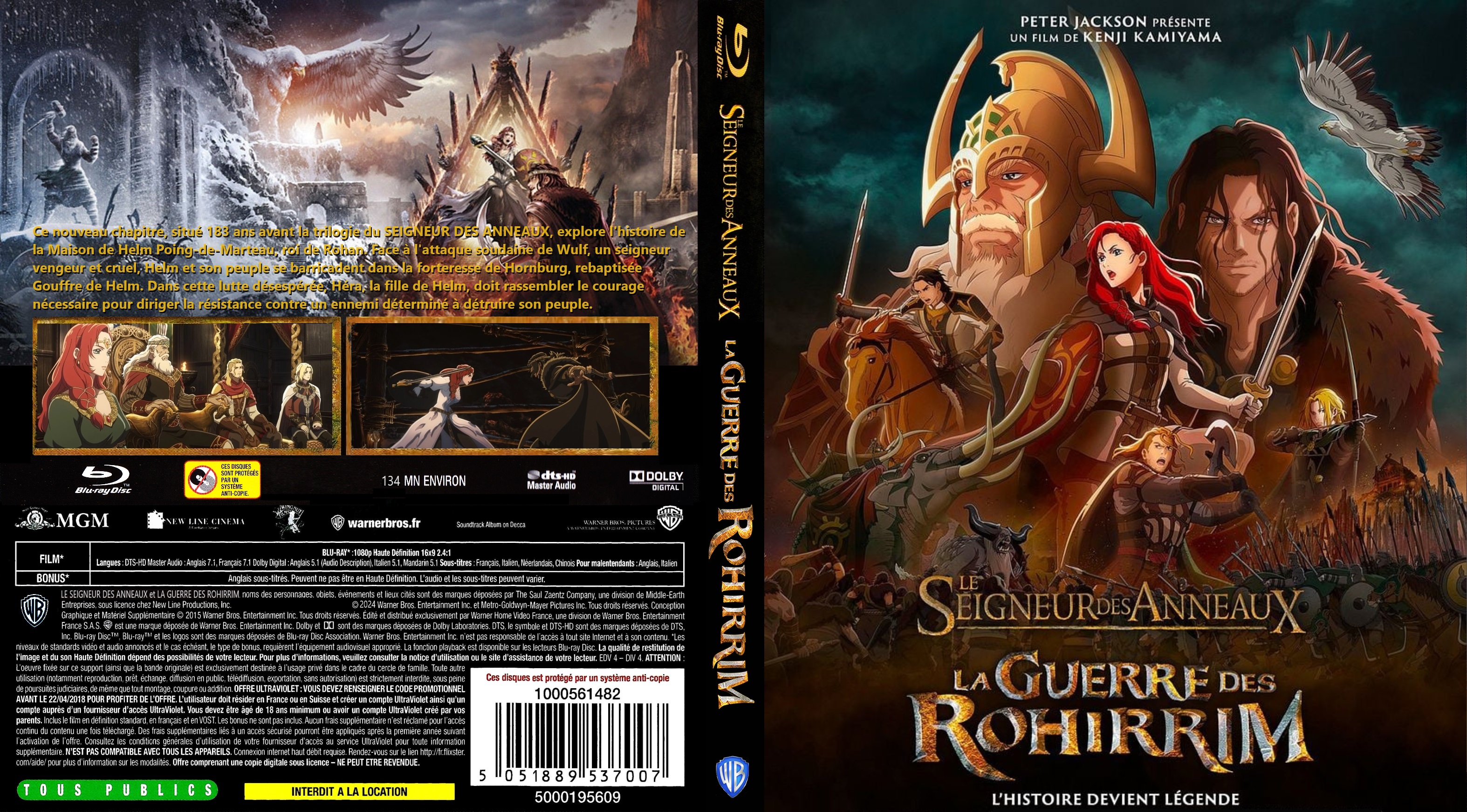 Jaquette DVD Le Seigneur des Anneaux la Guerre des Rohirrim custom (BLU-RAY)