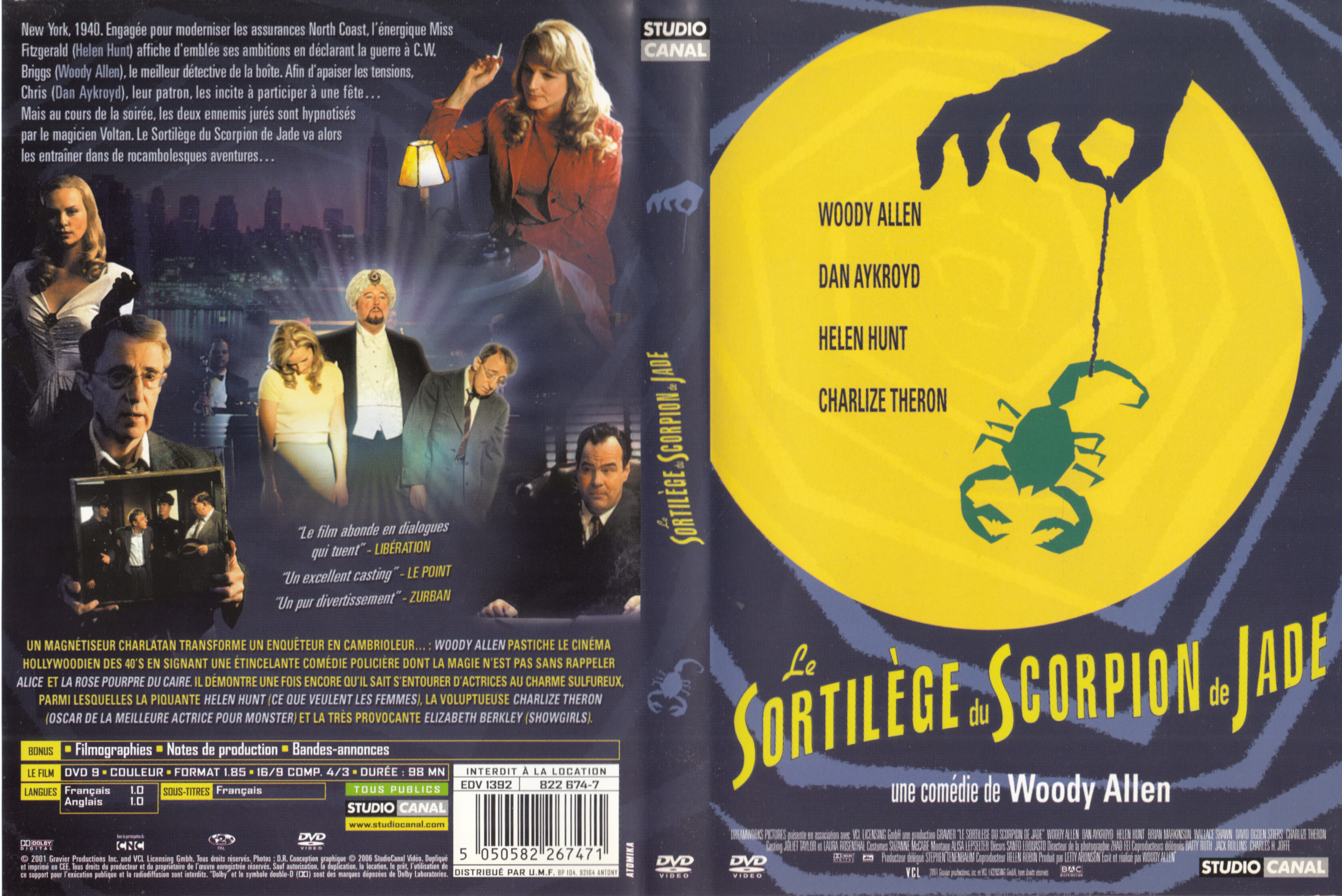 Jaquette DVD Le Sortilge du scorpion de jade v2