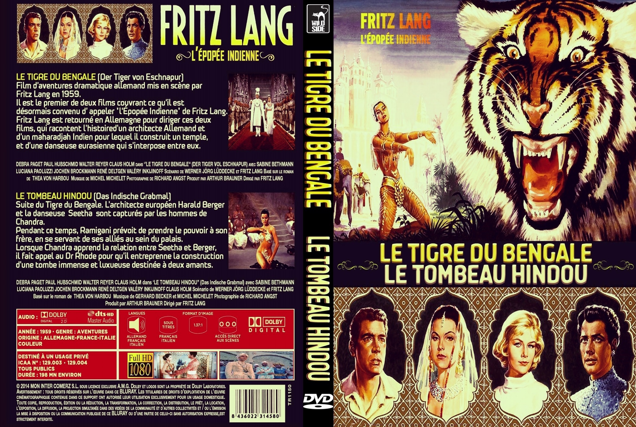 Jaquette DVD Le Tigre du Bengale - Le Tombeau Hindou custom 
