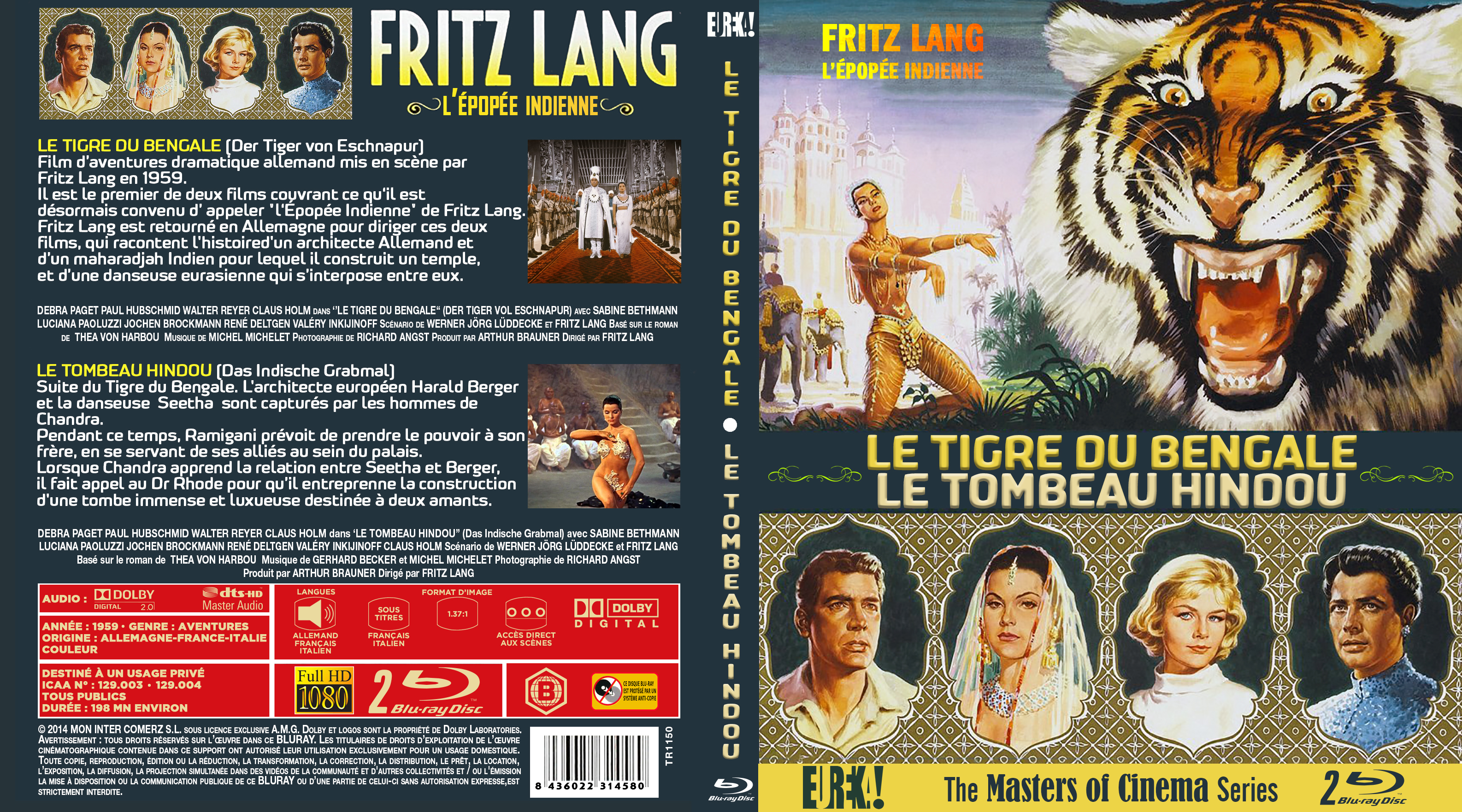 Jaquette DVD Le Tigre du Bengale - Le Tombeau Hindou custom (BLU-RAY)