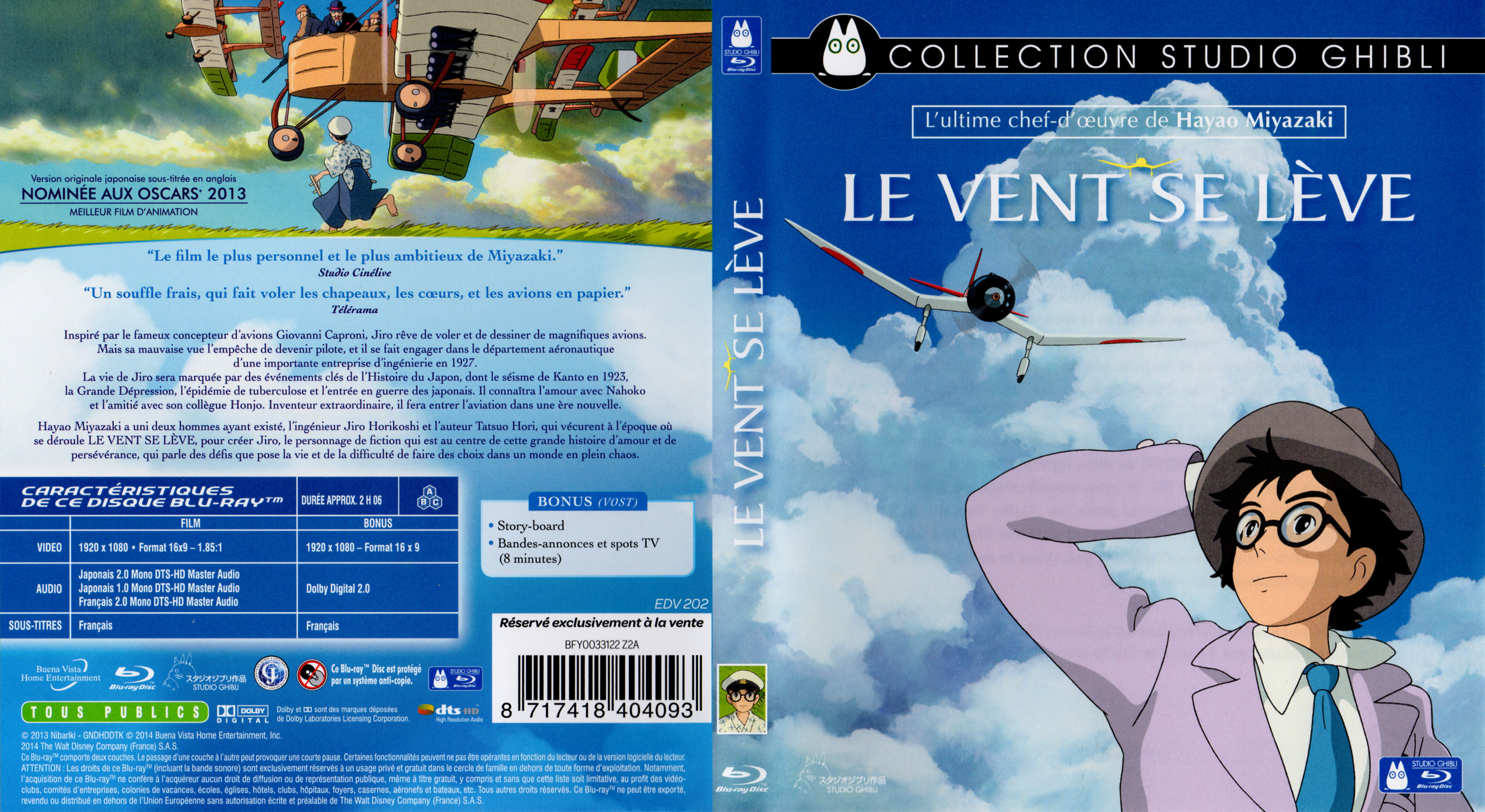 Jaquette DVD Le Vent se lve (2014) (BLU-RAY)