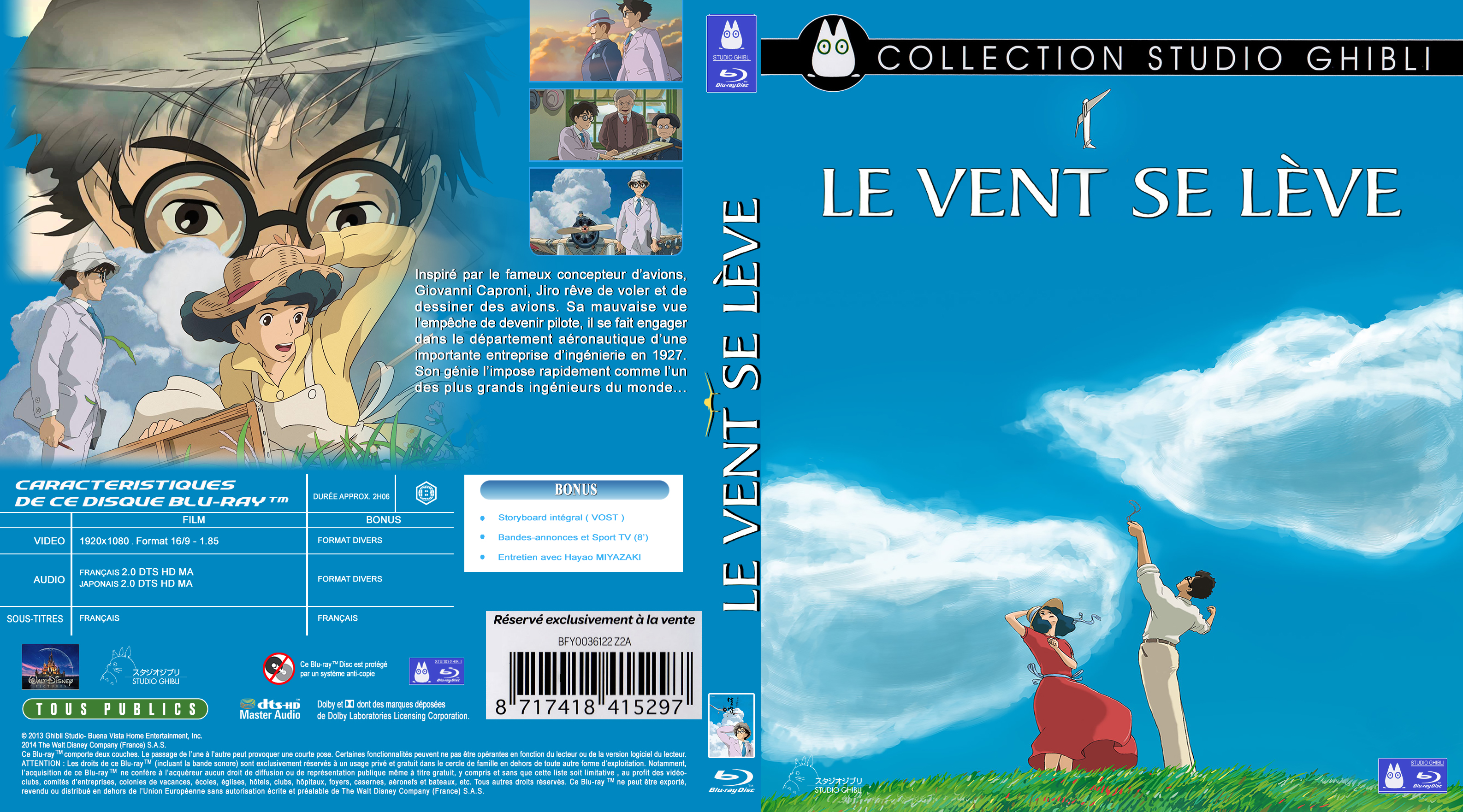 Jaquette DVD Le Vent se lve (2014) custom (BLU-RAY)