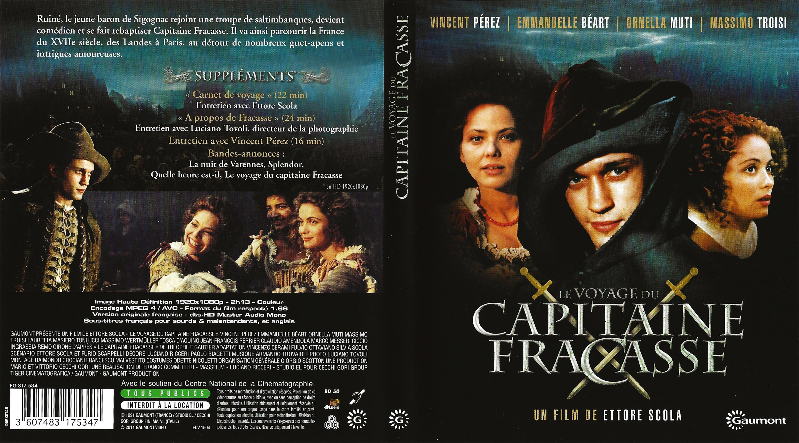 Jaquette DVD Le Voyage du Capitaine Fracasse (BLU-RAY)