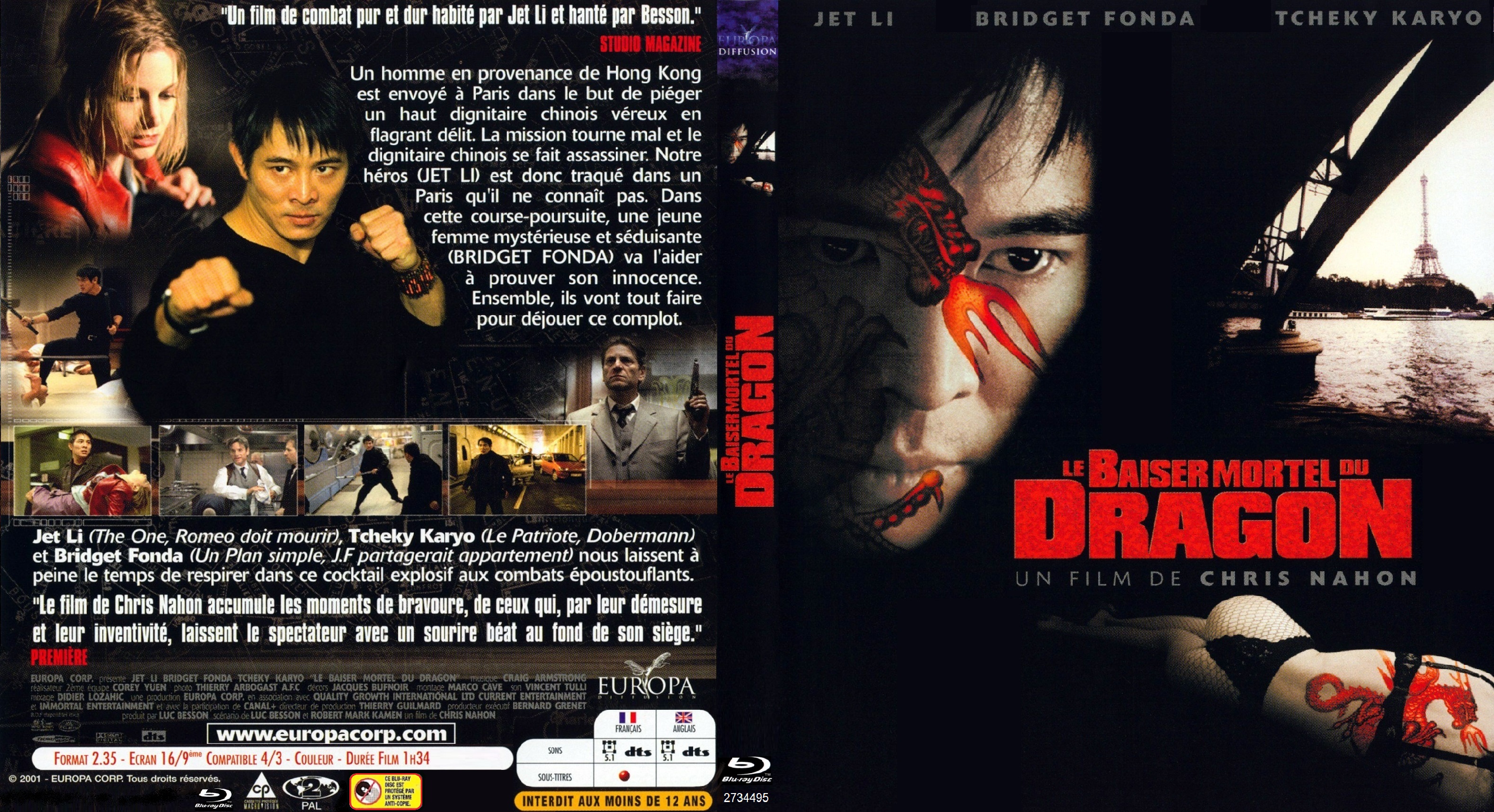 Jaquette DVD Le baiser mortel du dragon custom (BLU-RAY)