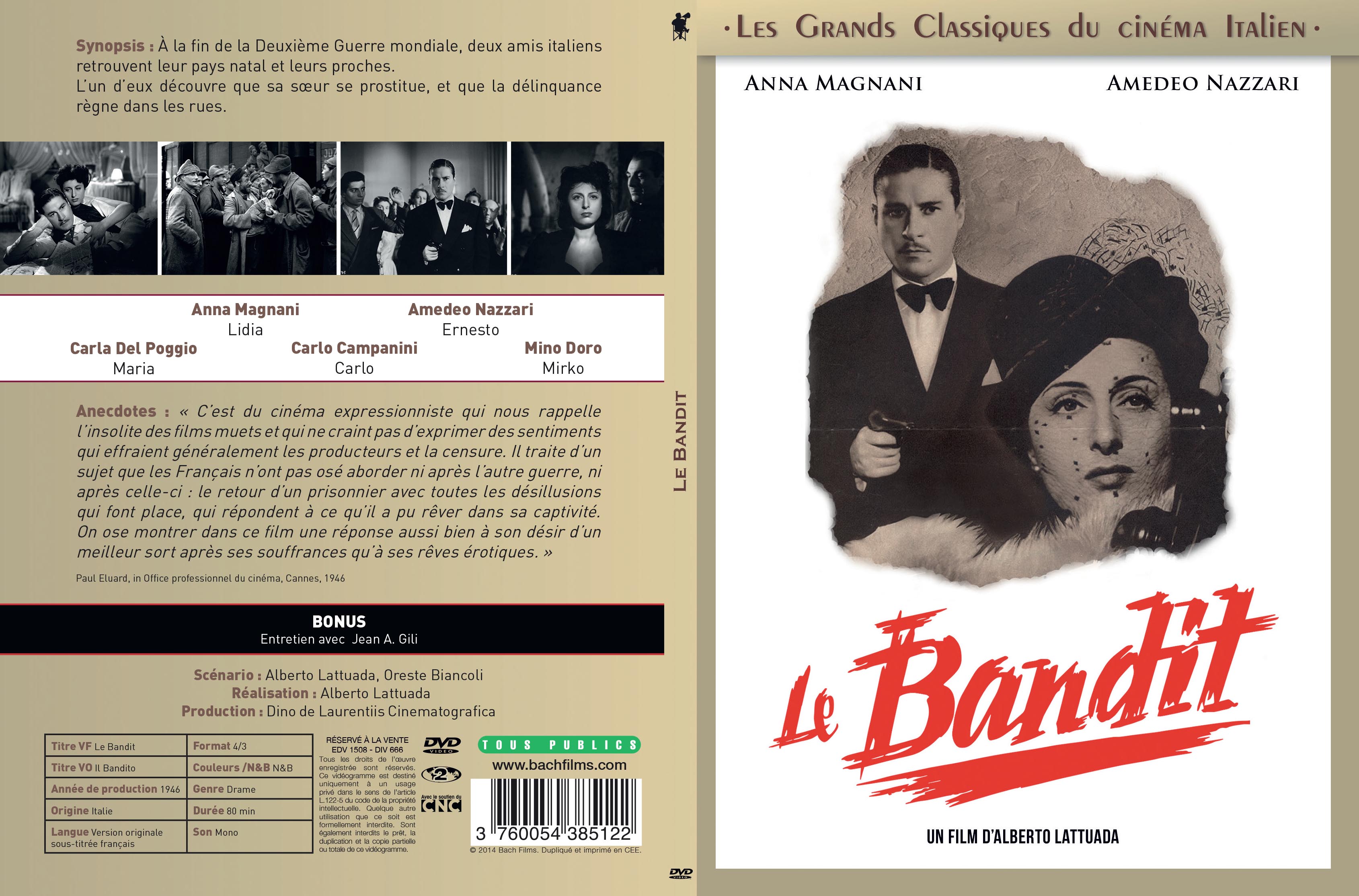 Jaquette DVD Le bandit (1946)