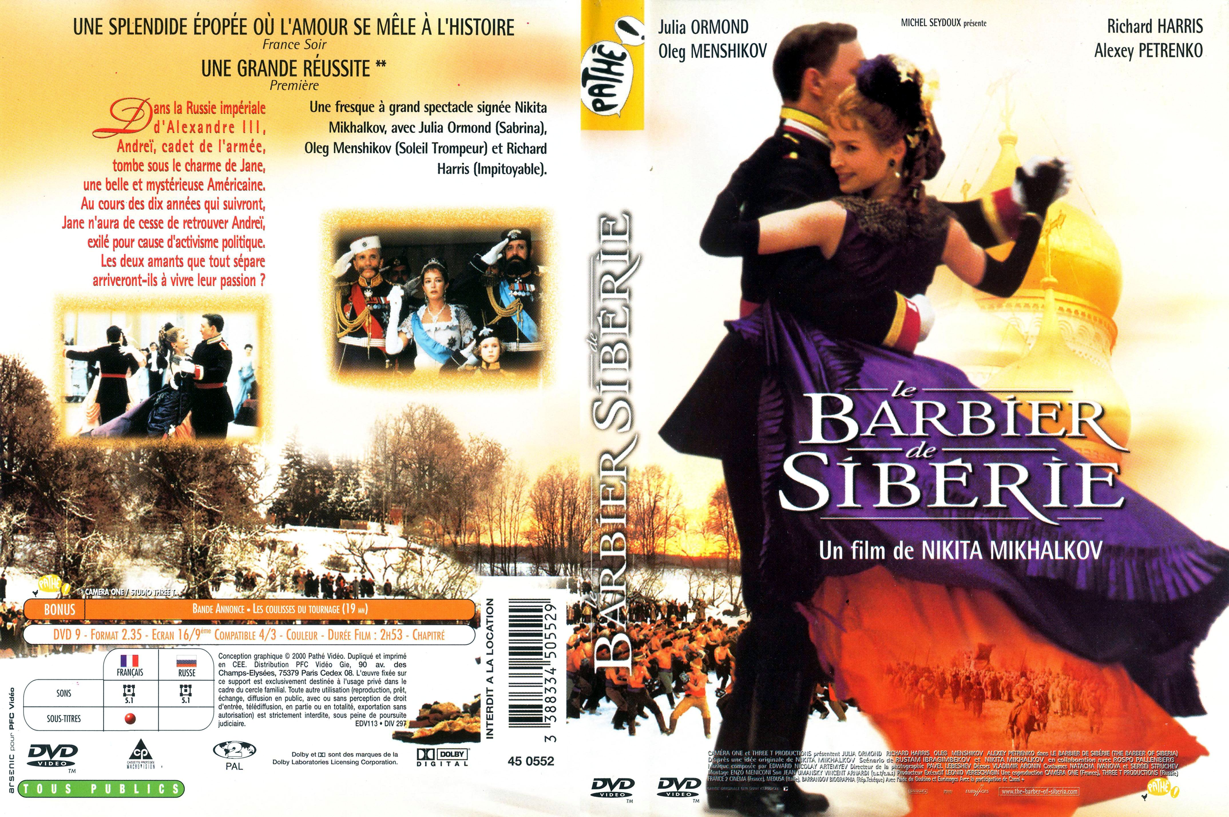 Jaquette DVD Le barbier de Sibrie