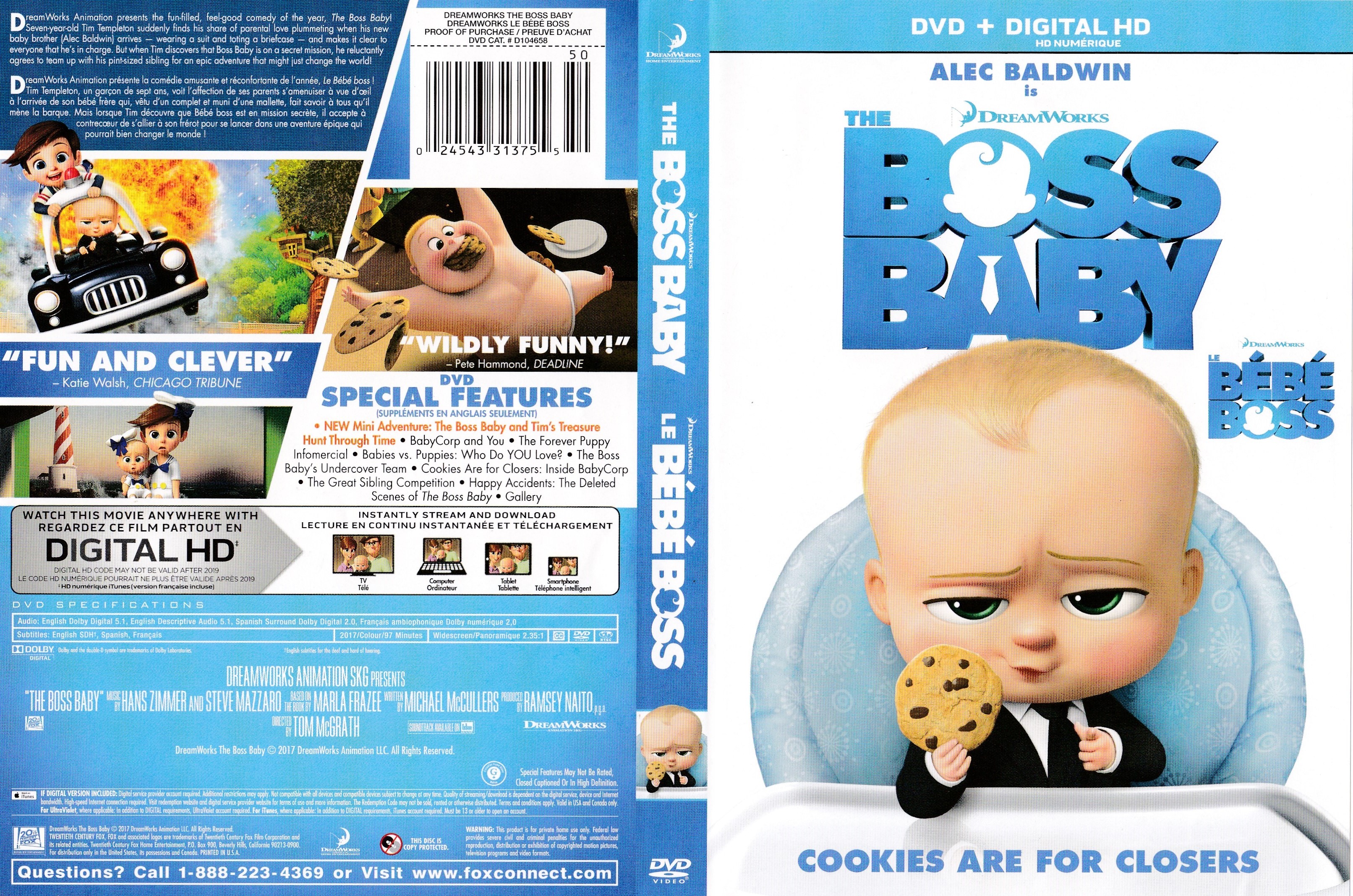 Jaquette DVD Le bebe boss - The baby boss (canadienne)