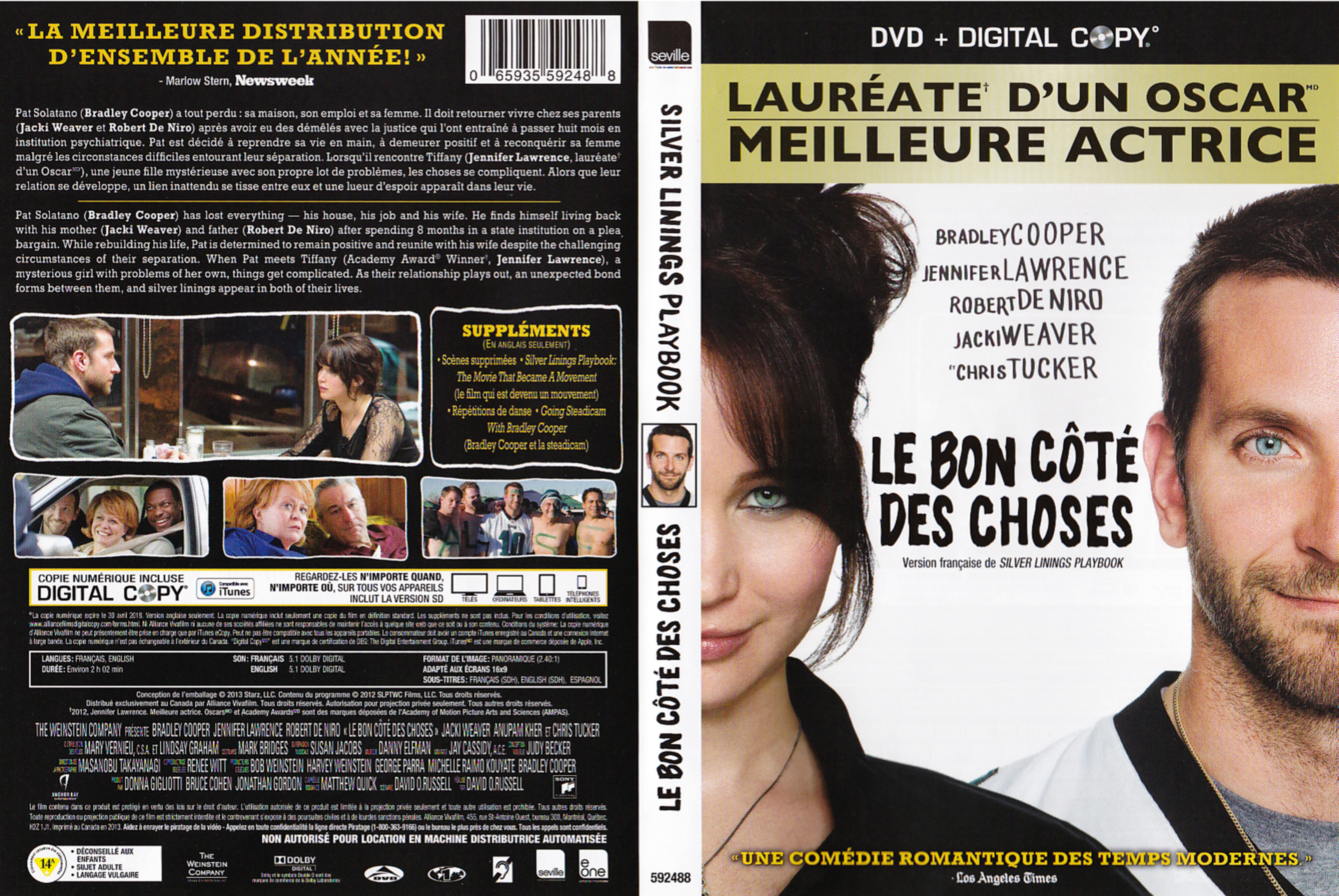 Jaquette DVD Le bon ct des choses - Silver Lining Playbook (Canadienne)